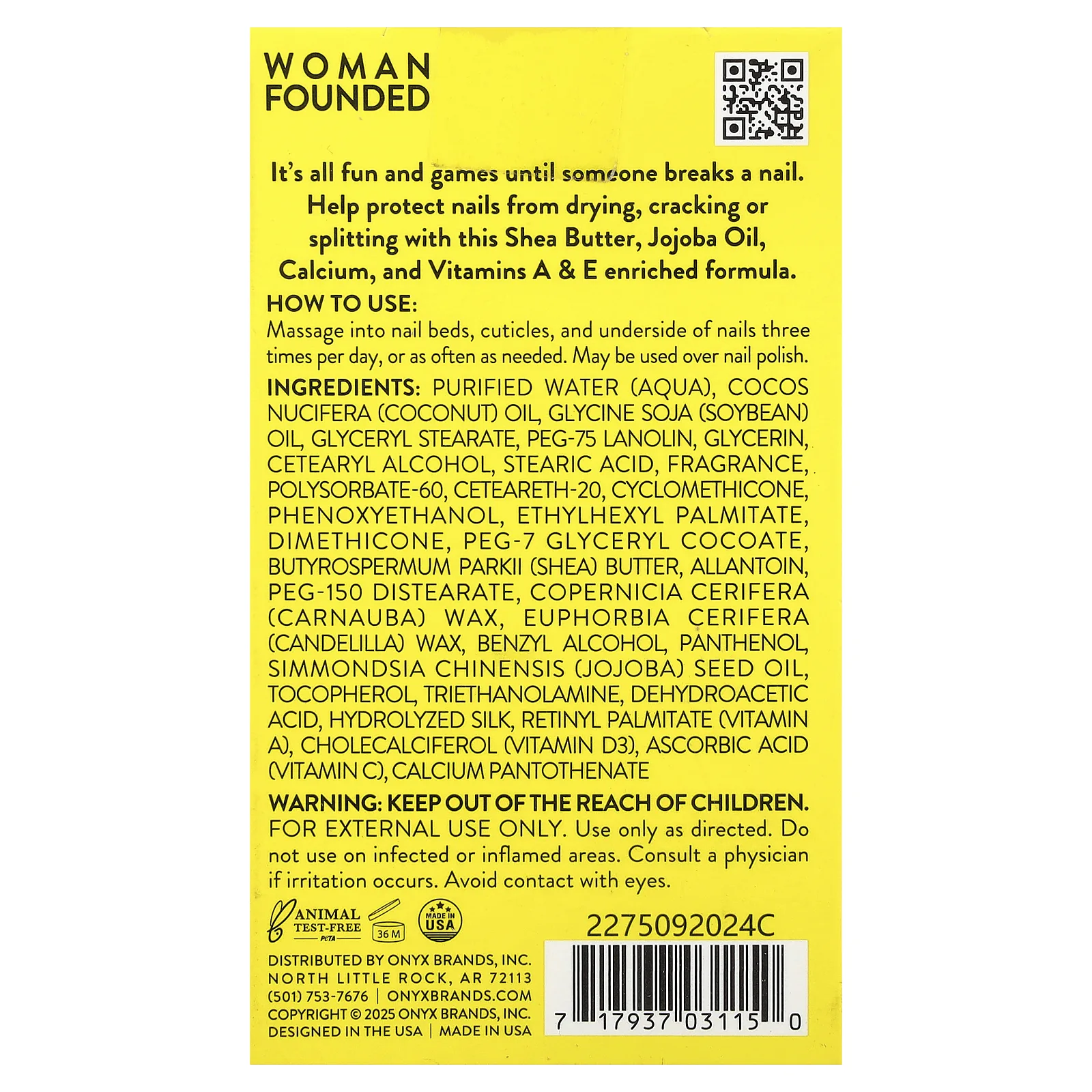 Onyx Professional, Hard As Hoof, укрепляющий крем для ногтей, кокос, 28 г (1 унция)