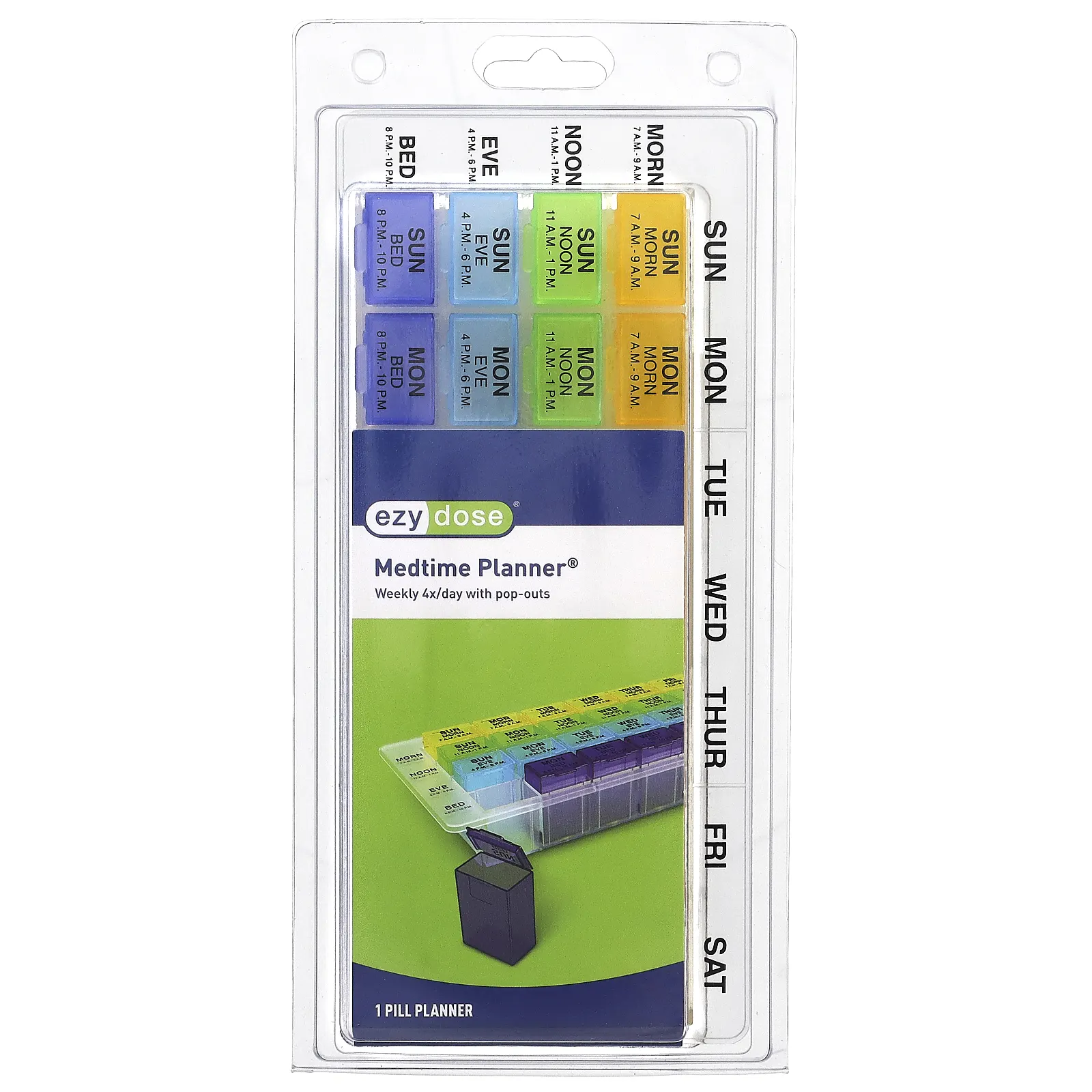 Ezy Dose, еженедельный прием 4 раз в день, с ежедневником, с всплывающими подсказками, 1 шт.