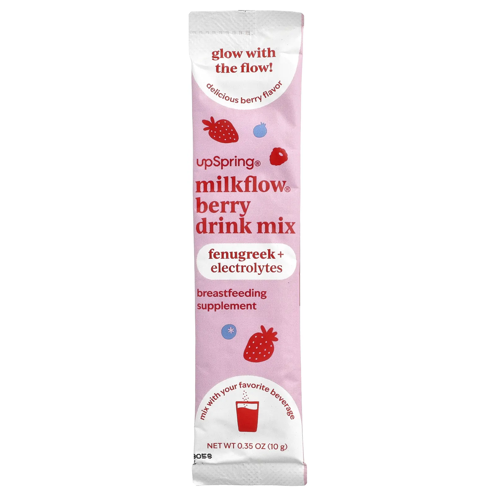 UpSpring, Milkflow®, смесь для приготовления напитка, со вкусом ягод, 16 порционных пакетиков по 10 г (0,35 унции)