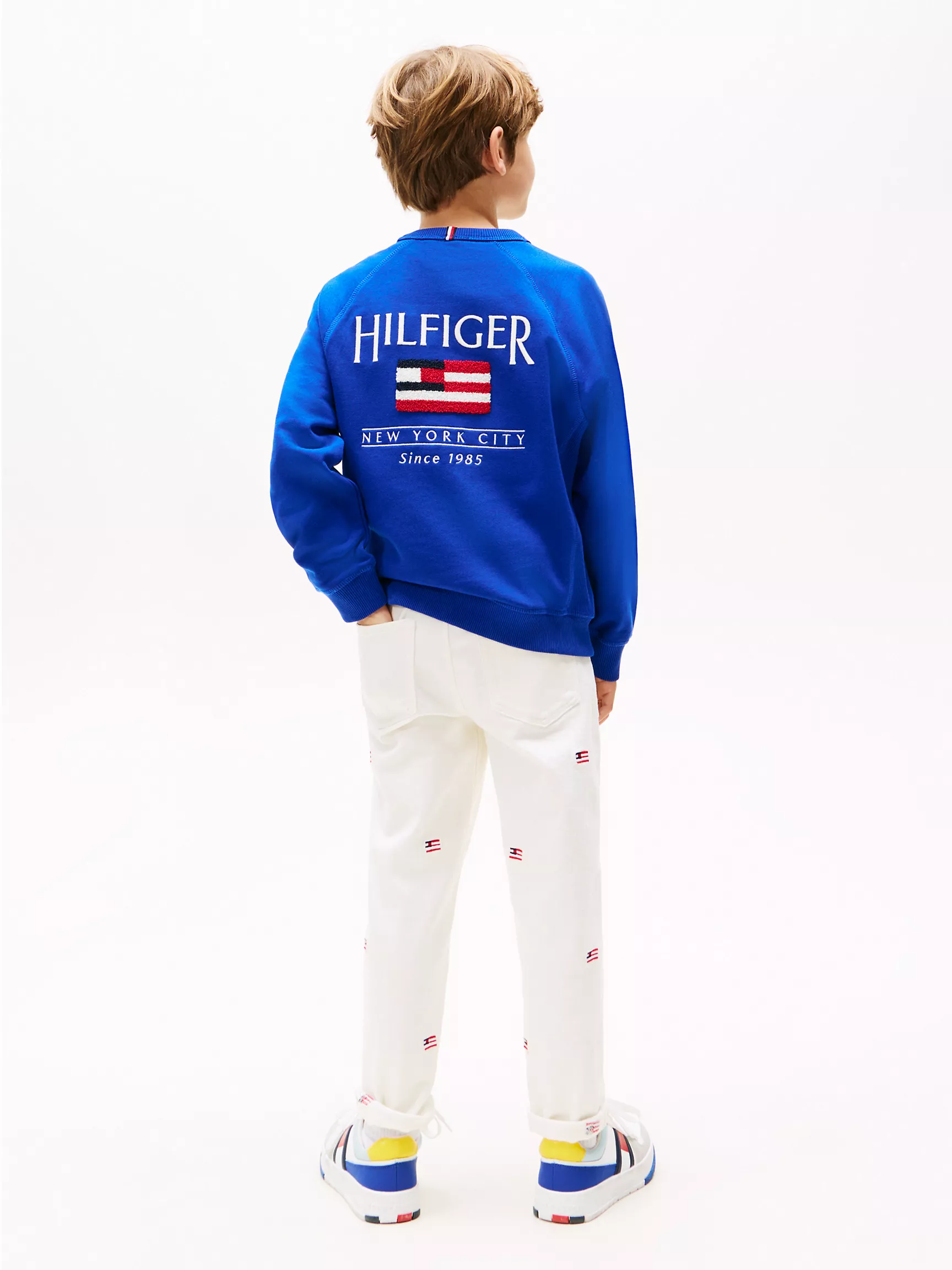Толстовка для мальчика Tommy Hilfiger, Детский свободный свитшот с флокированным логотипом