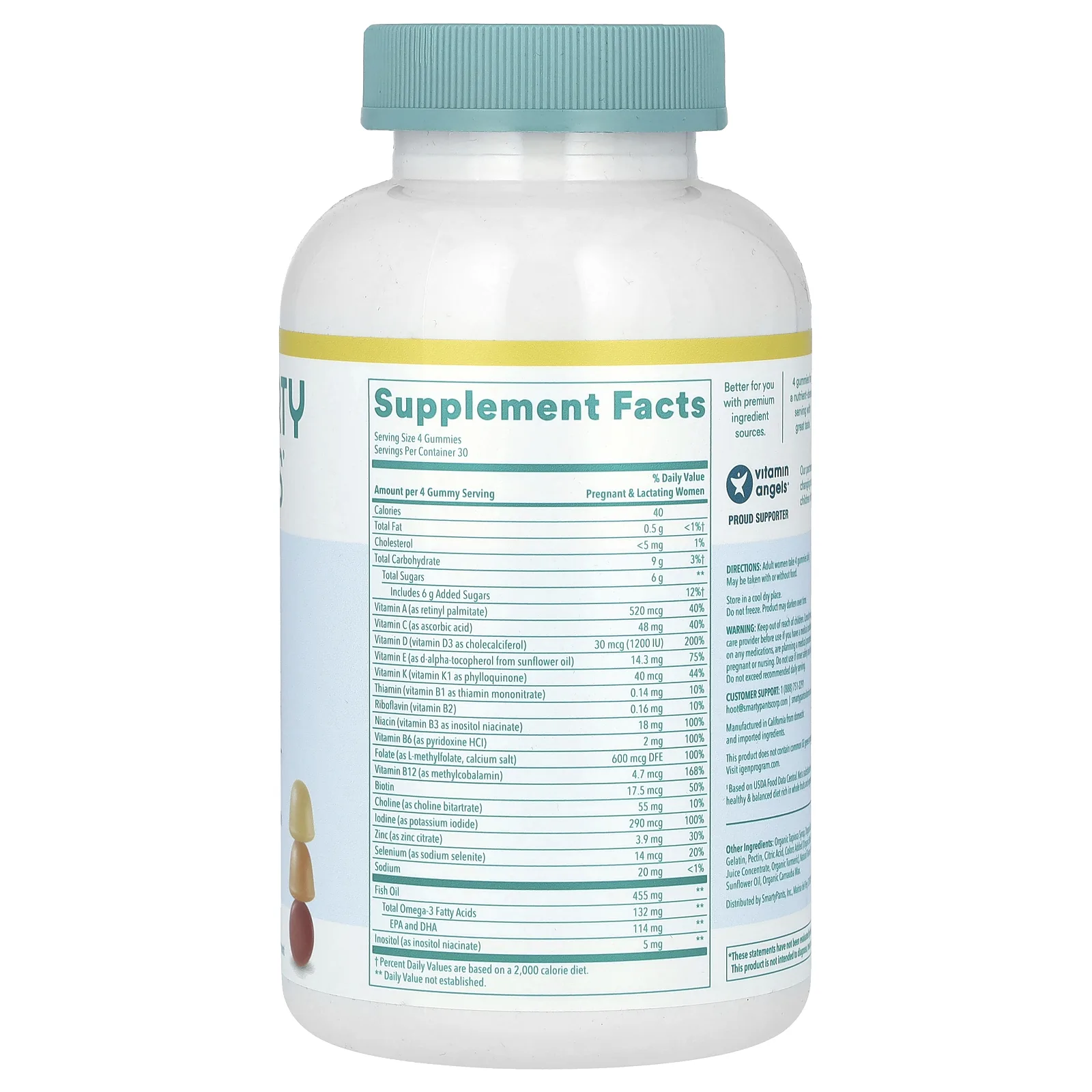 SmartyPants, предродовой комплекс, со вкусом лимона, апельсина, клубники с бананом, 120 жевательных конфет