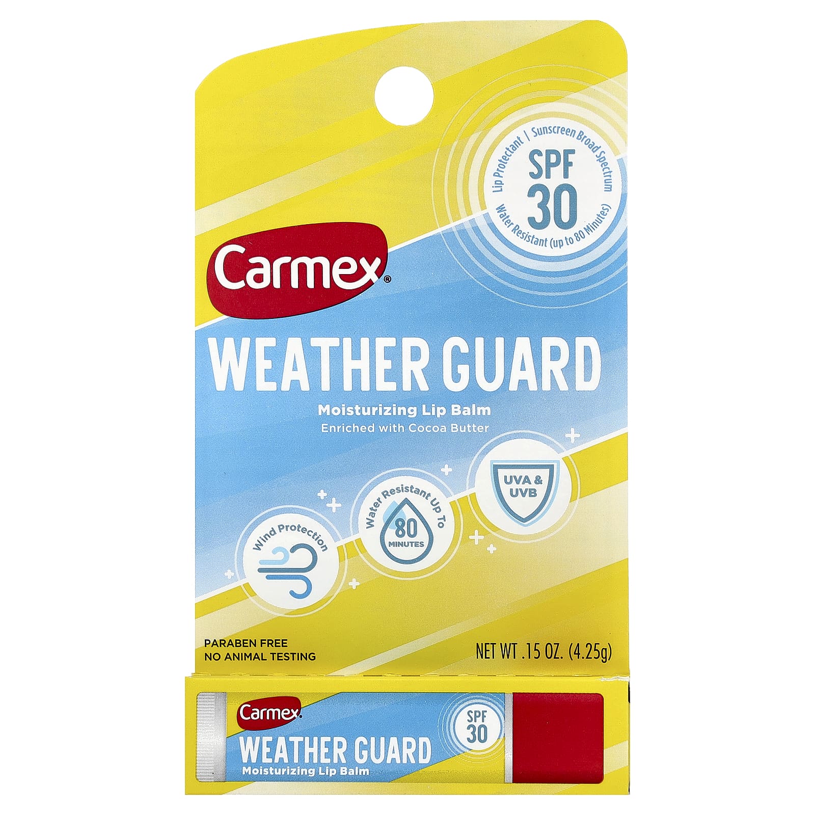 Carmex, Rainforest, увлажняющий бальзам для губ, SPF 30, 4,25 г (0,15 унции)