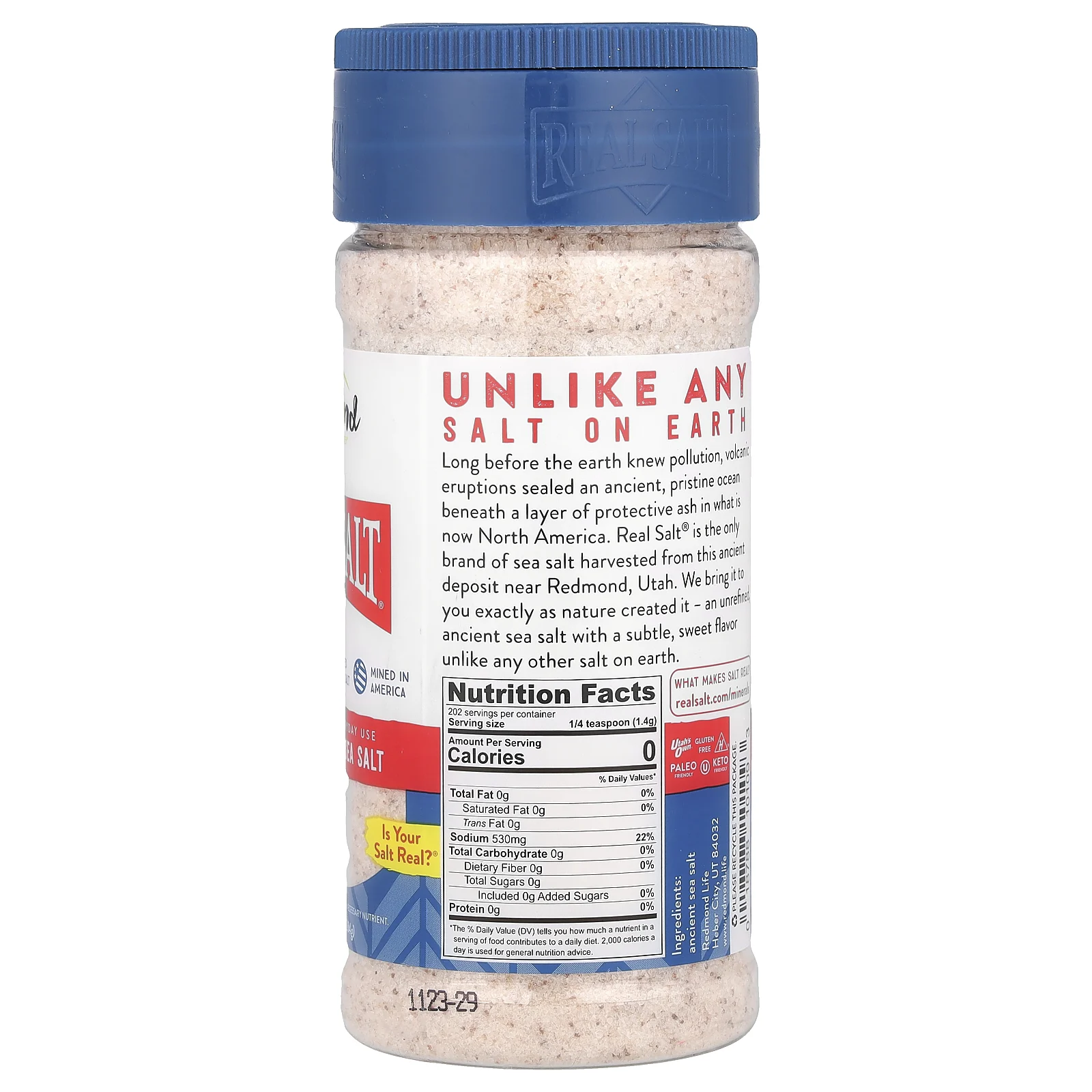 Redmond Trading Company, Real Salt, древняя мелкая морская соль, 284 г (10 унций)