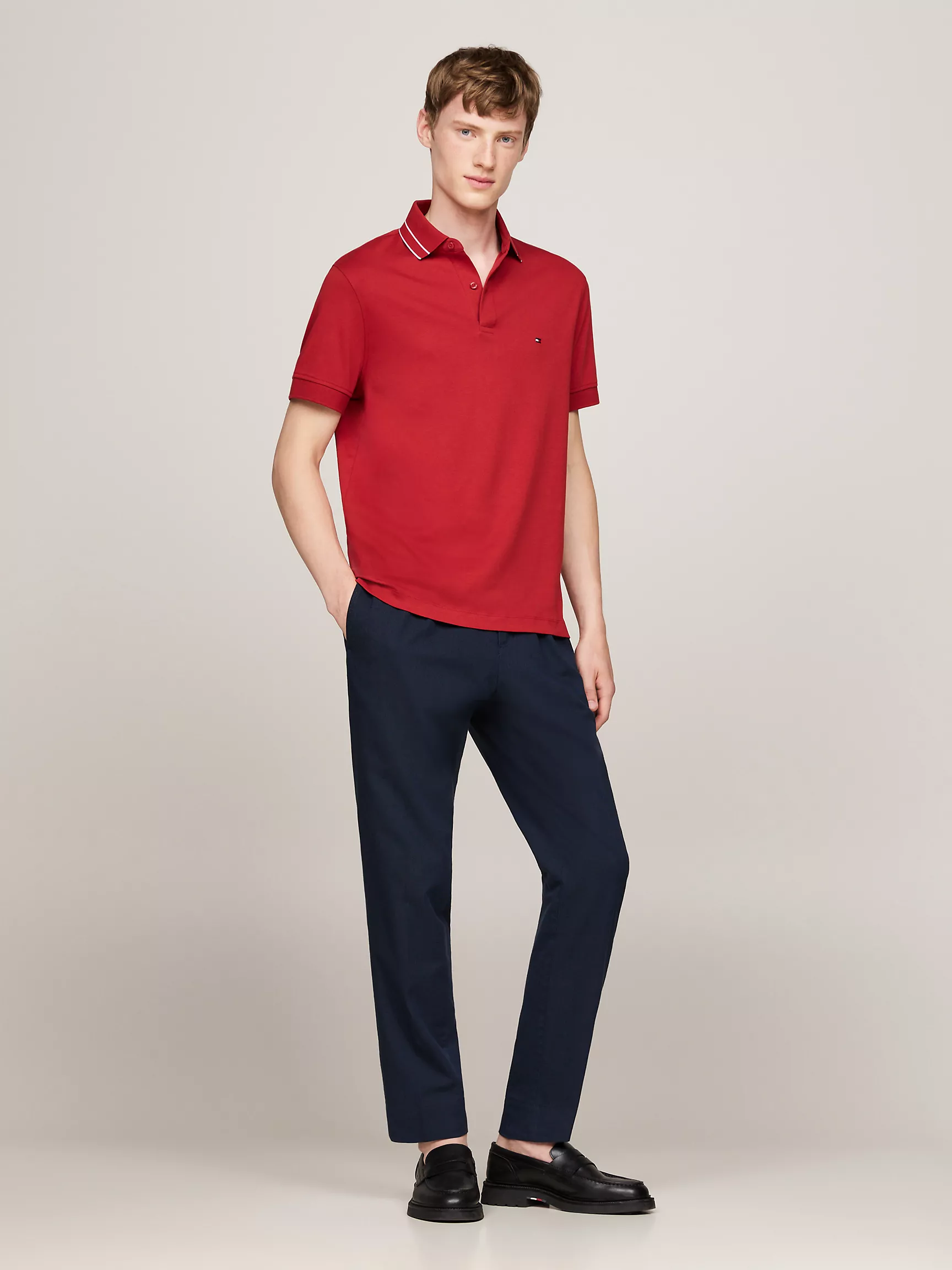 Мужское поло Tommy Hilfiger, Поло стандартного кроя из ткани Interlock с логотипом Monotype