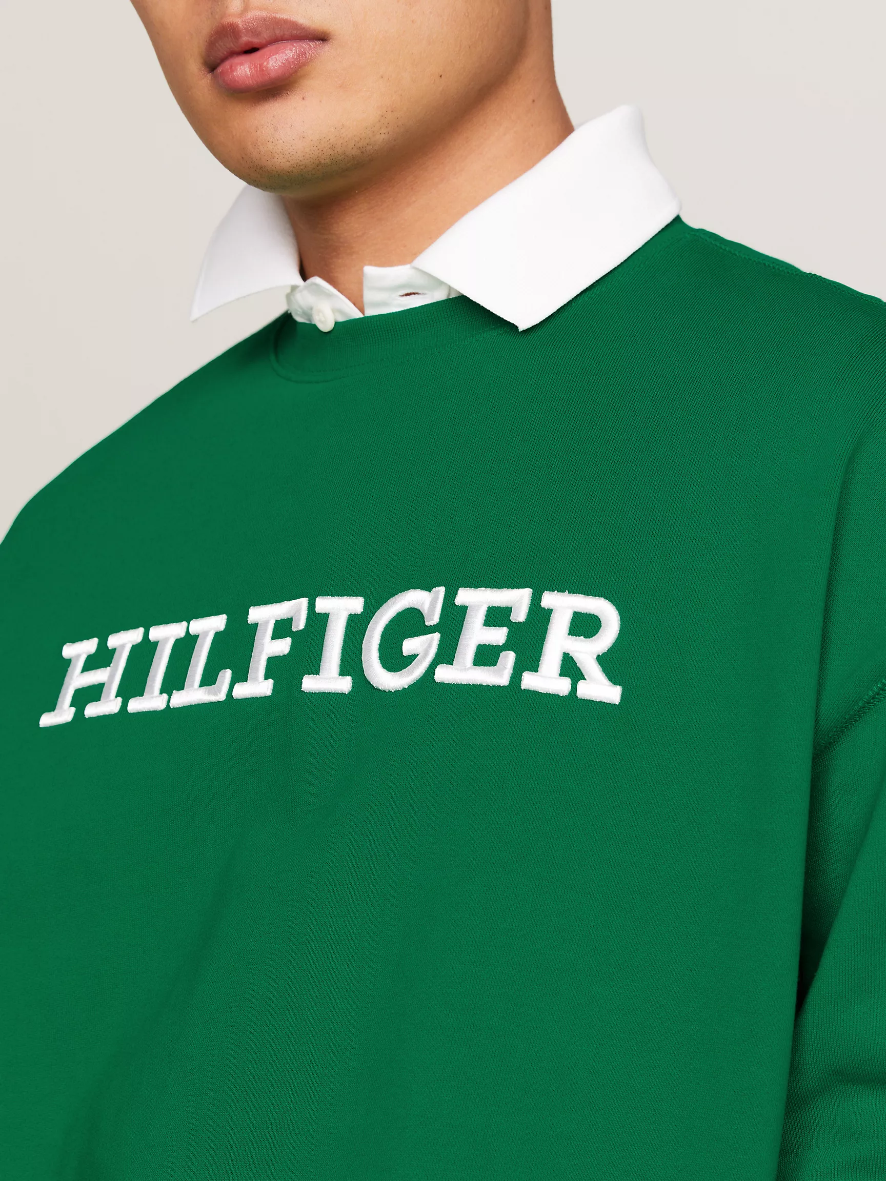 Мужская толстовка Tommy Hilfiger, Свитшот с круглым вырезом и вышитым монограммным логотипом