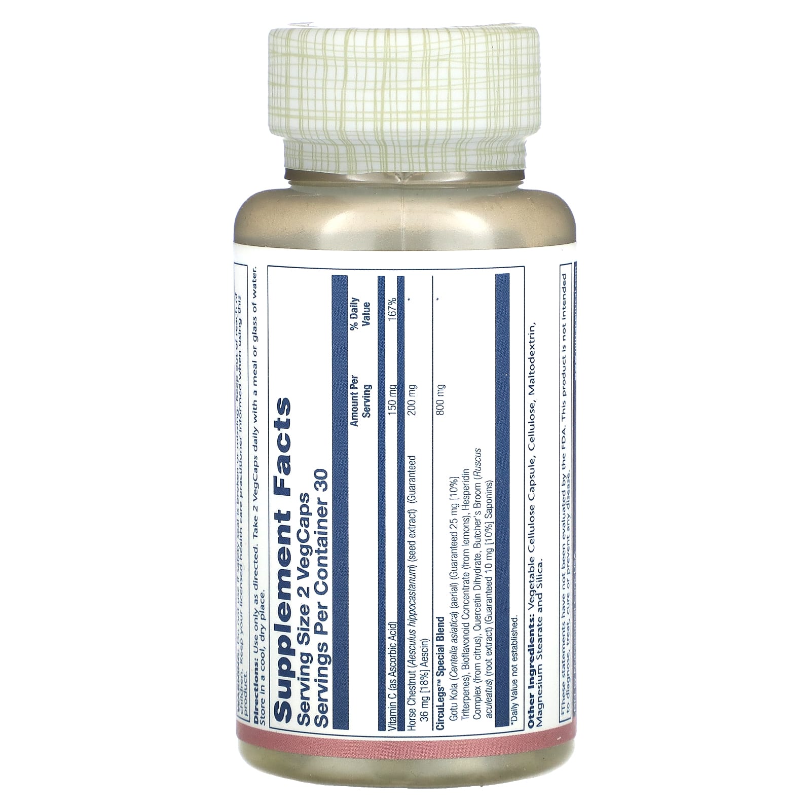 Solaray, CircuLegs с конским каштаном, 60 вегетарианских капсул