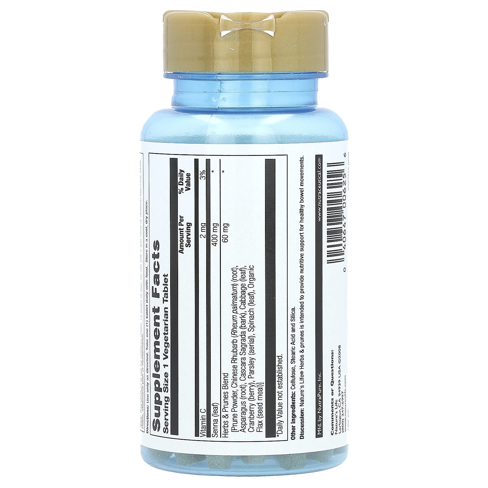 Nature's Life, Herbs & Prunes, 100 вегетарианских таблеток