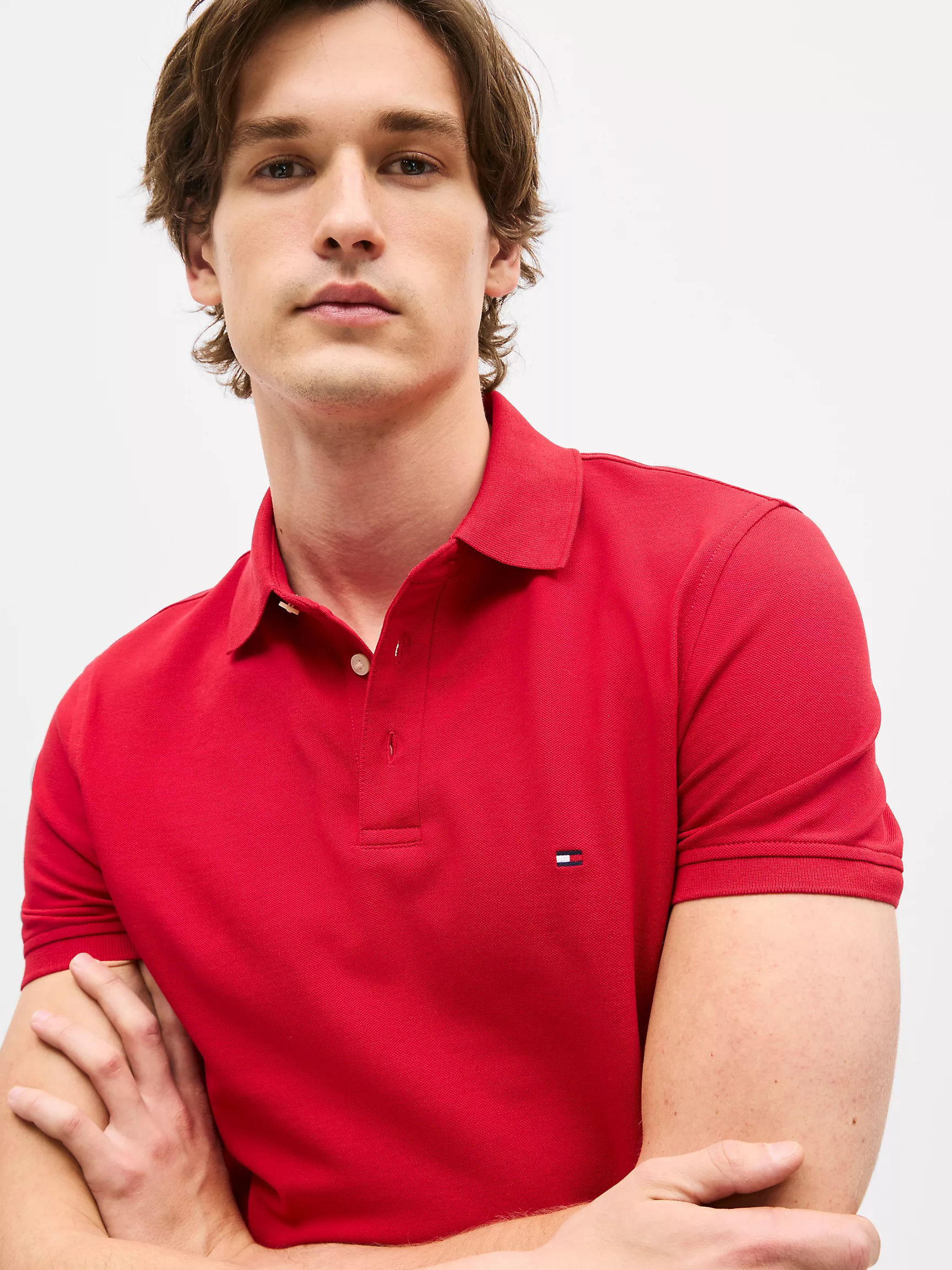 Мужское поло Tommy Hilfiger, Приталенное эластичное поло из пике