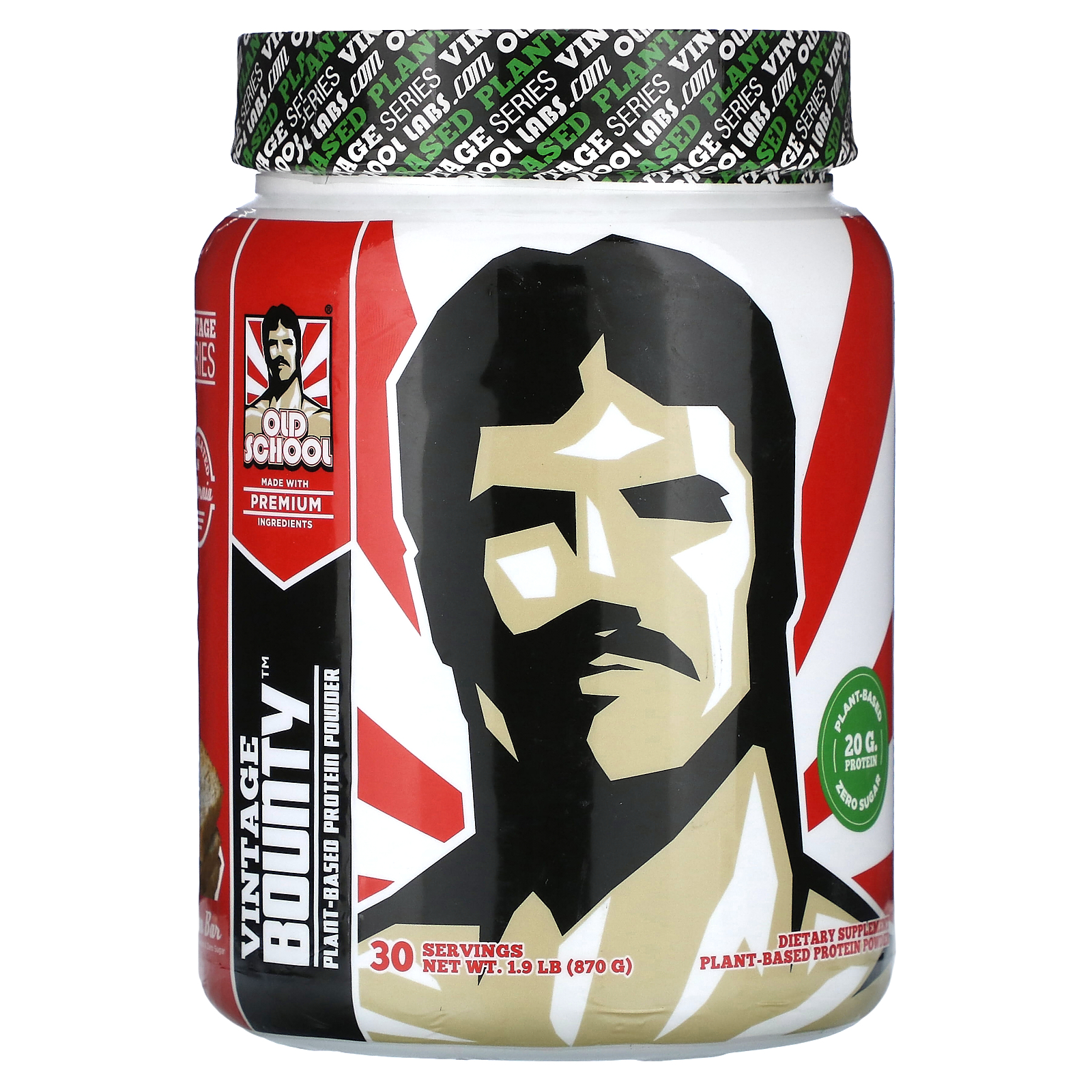 Old School Labs, Vintage Bounty, растительный протеиновый порошок, лимонный батончик, 870 г (1,9 фунта)