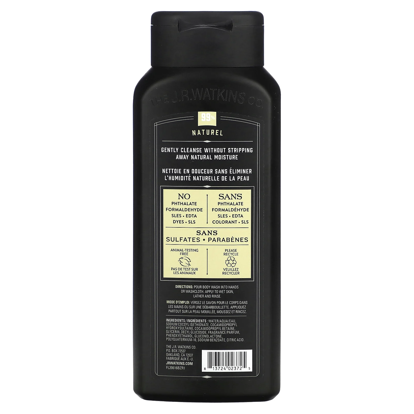 J R Watkins, Гель для душа для мужчин, сандаловое дерево и ваниль, 532 мл (18 жидк. Унций)