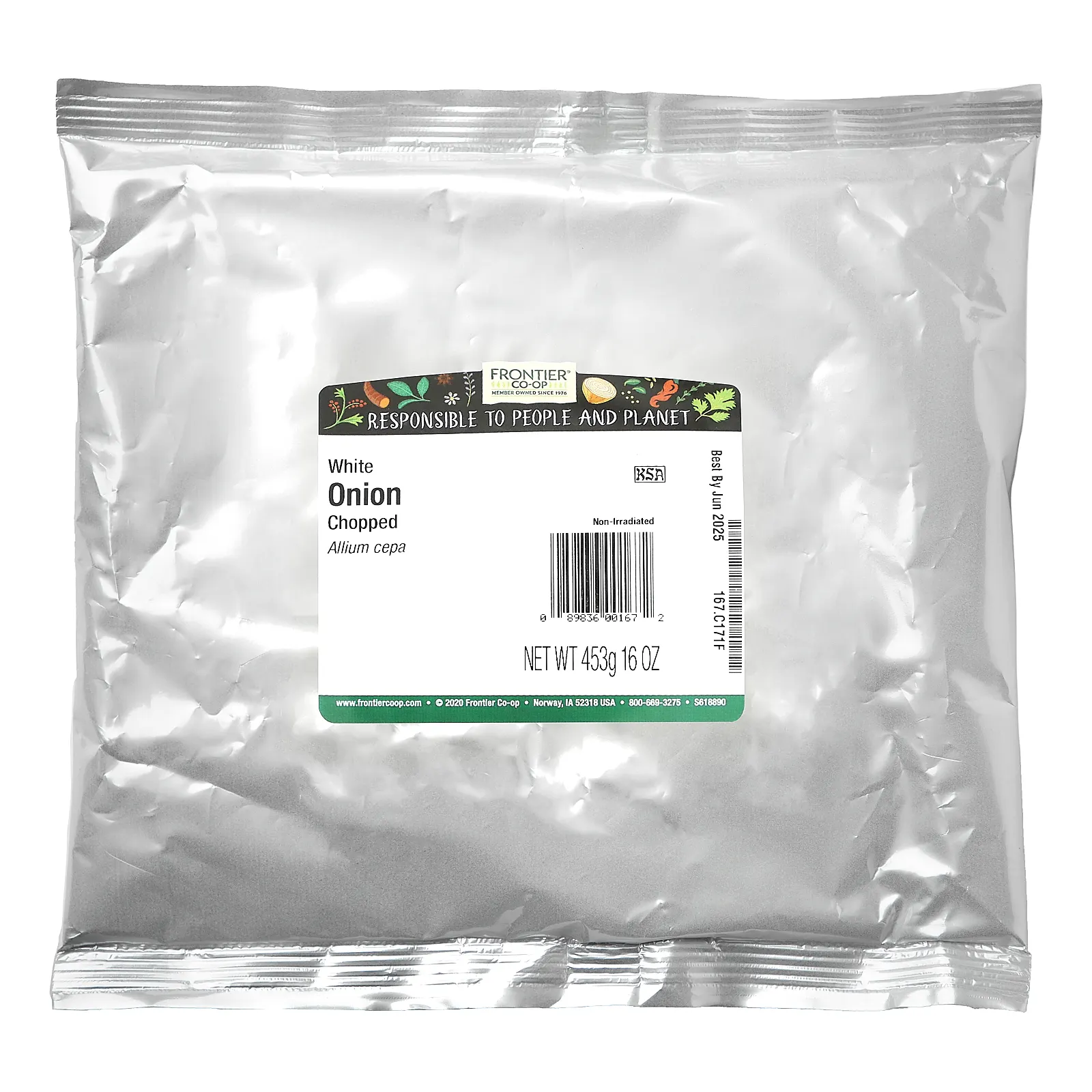 Frontier Co-op, измельченный белый лук, 453 г (16 унций)