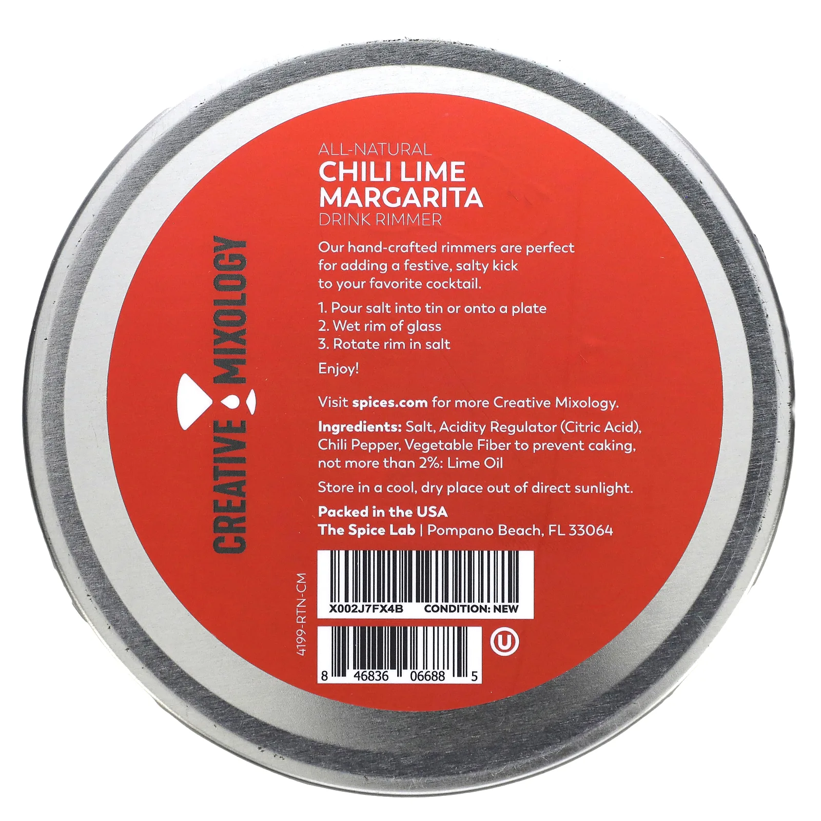 The Spice Lab, Creative Mixology, чили, лайм и маргарита, соль, 99 г (3,5 унции)