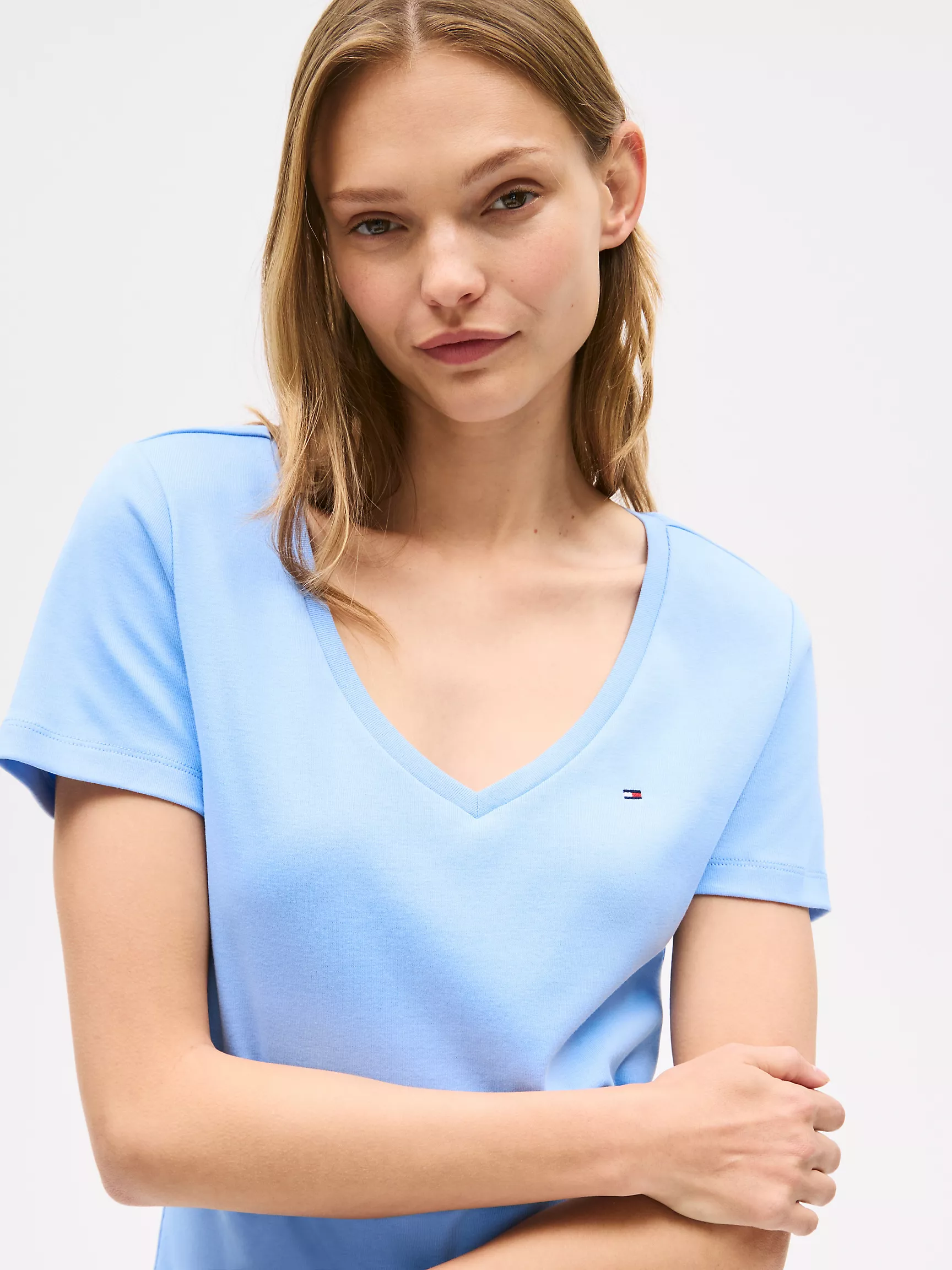 Женская футболка Tommy Hilfiger, Футболка с V-образным вырезом
