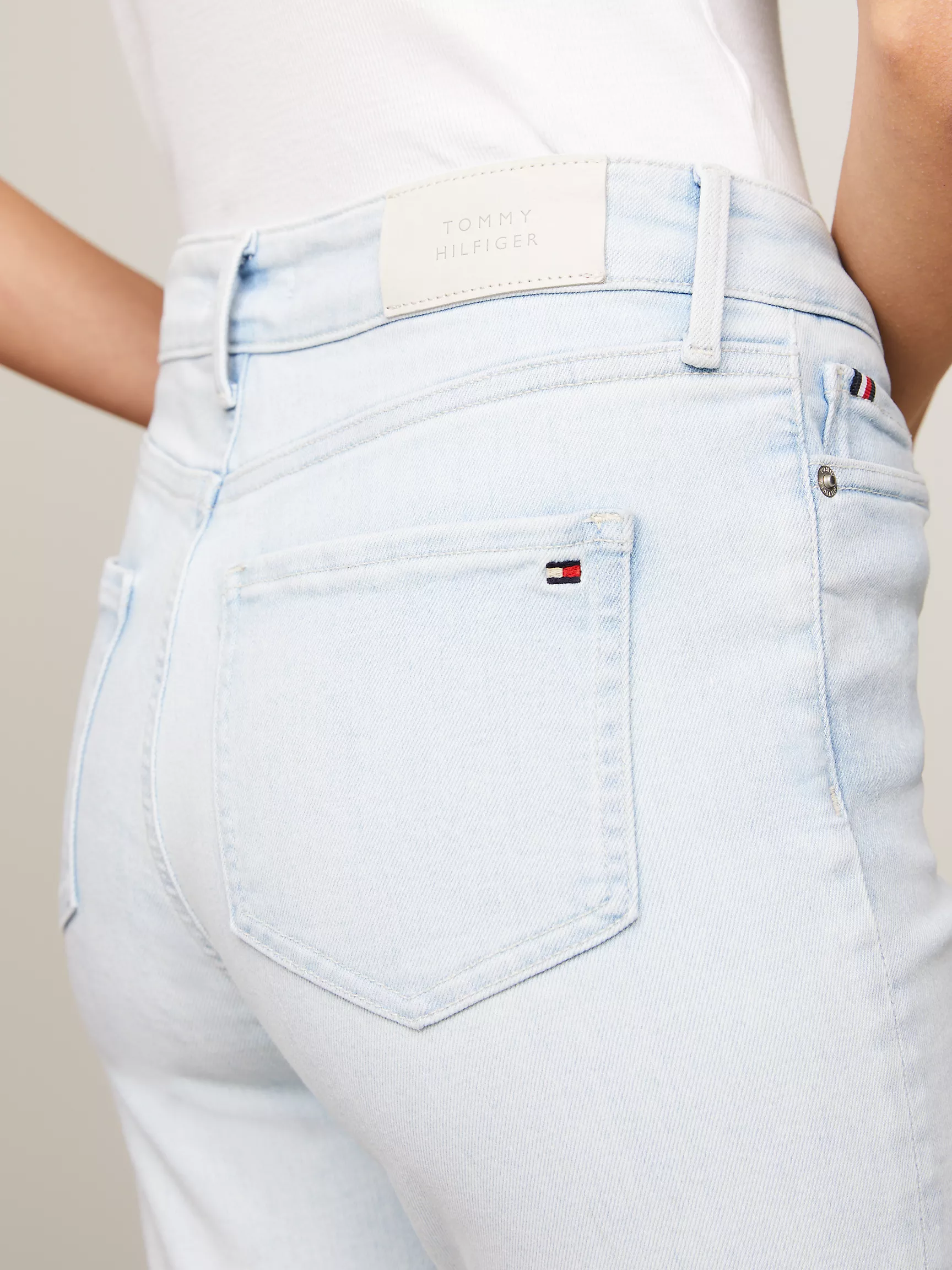 Женские джинсы Tommy Hilfiger, Светлые джинсы ультравысокой посадки скинни