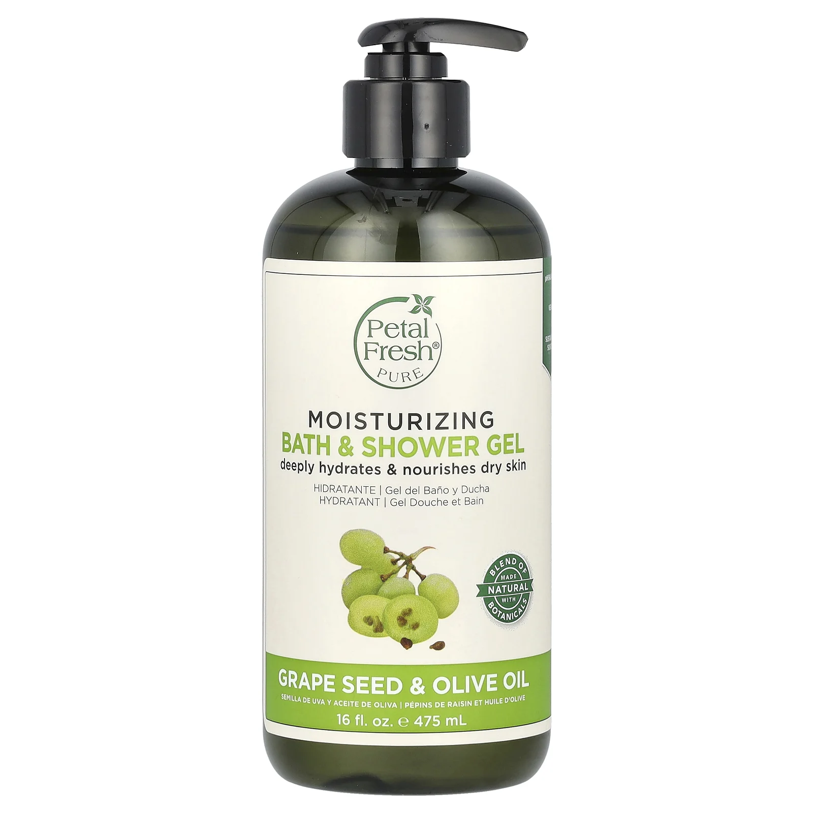 Petal Fresh, увлажняющий гель для ванны и душа, с маслом виноградных косточек и оливковым маслом, 475 мл (16 жидк. унций)