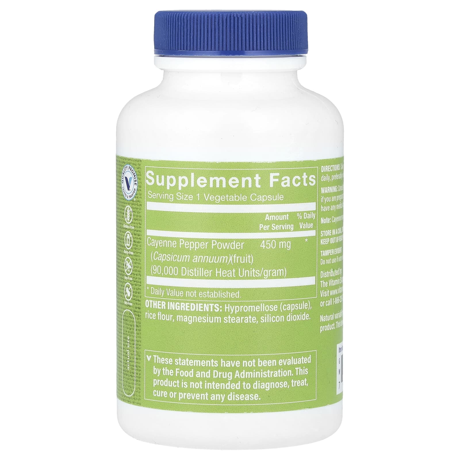 The Vitamin Shoppe, Кайенский перец, 450 мг, 100 растительных капсул