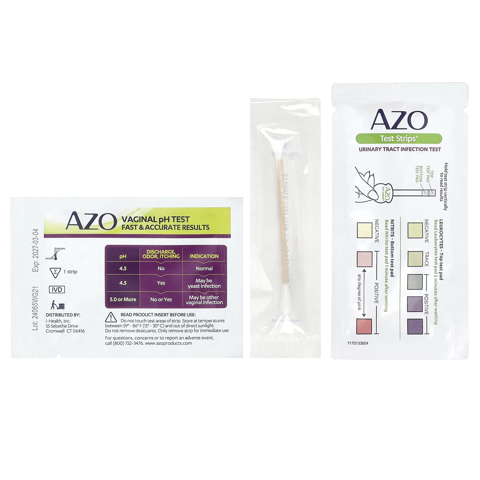 AZO, Набор для тестирования на ИМП и влагалища, набор из 2 предметов