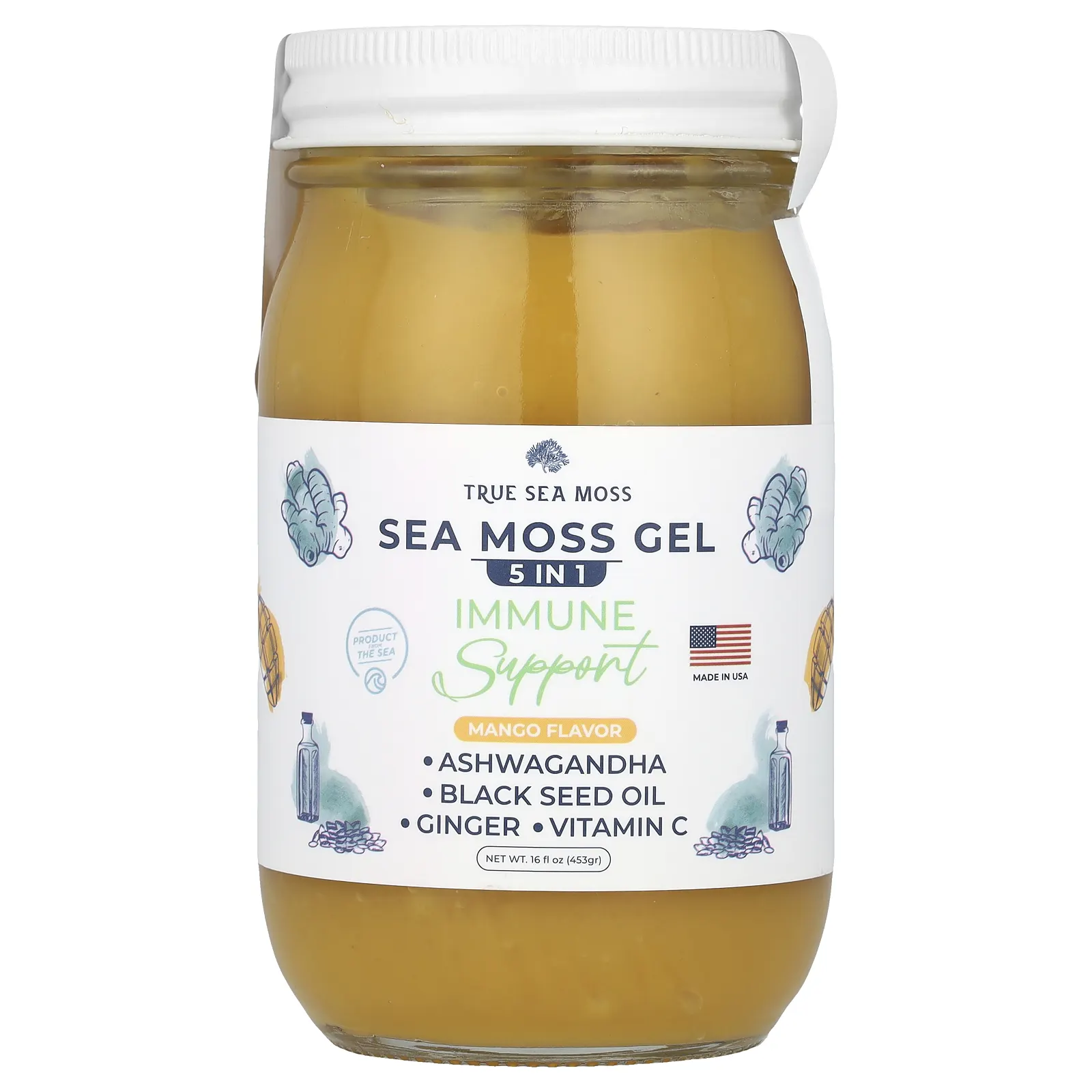 True Sea Moss, Гель с морским мохом, манго, 453 г (16 жидк. Унций)