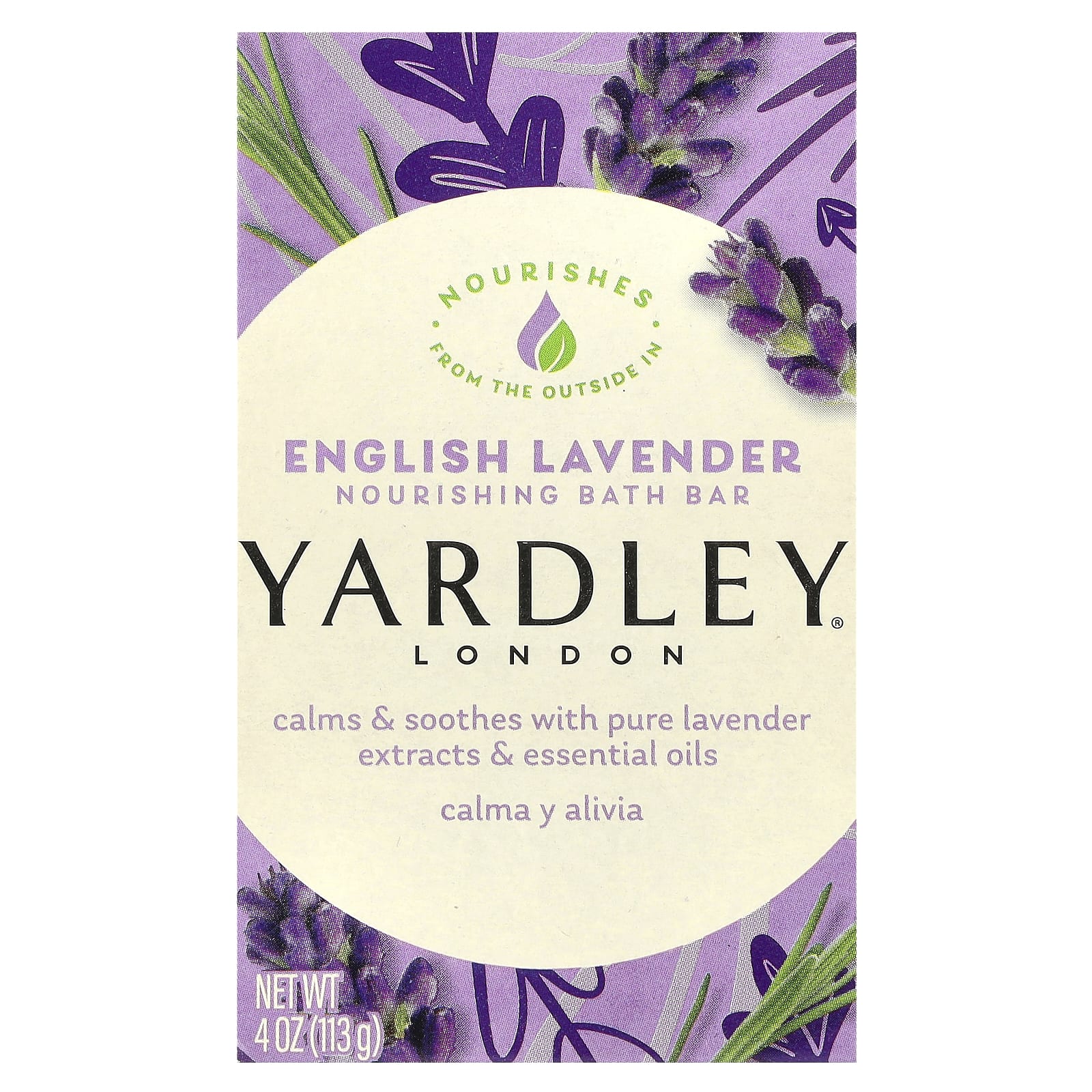 Yardley London, Увлажняющее мыло для ванн, английская лаванда, 113 г (4 унции)