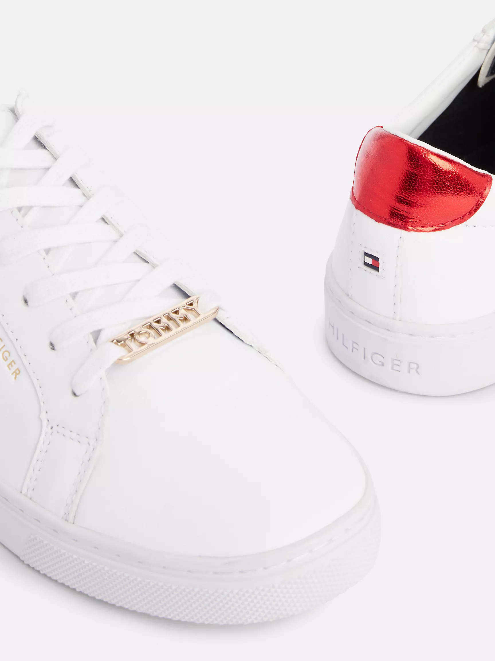 Женские кроссовки Tommy Hilfiger, Однотонные кожаные кеды