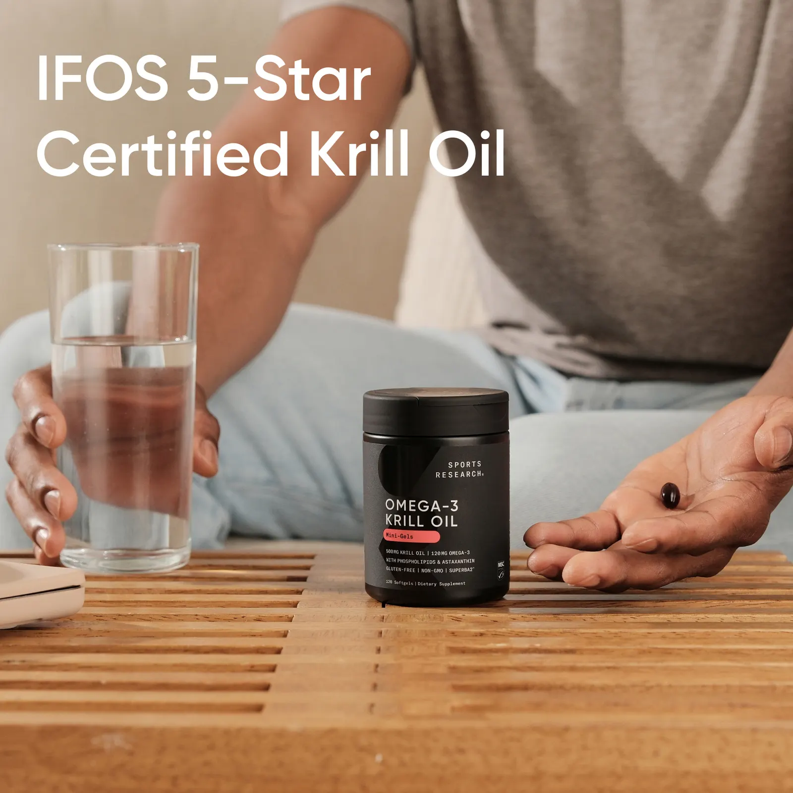 Sports Research, масло антарктического криля с астаксантином, 500 мг, 120 мягких таблеток