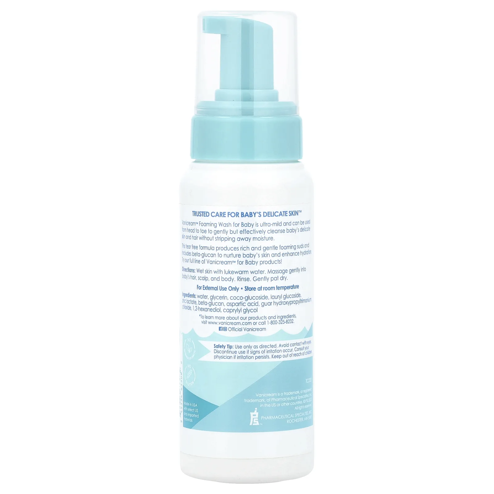 Vanicream, Пенка для умывания, для чувствительной кожи, без слез, 237 мл (8 жидк. унц.)