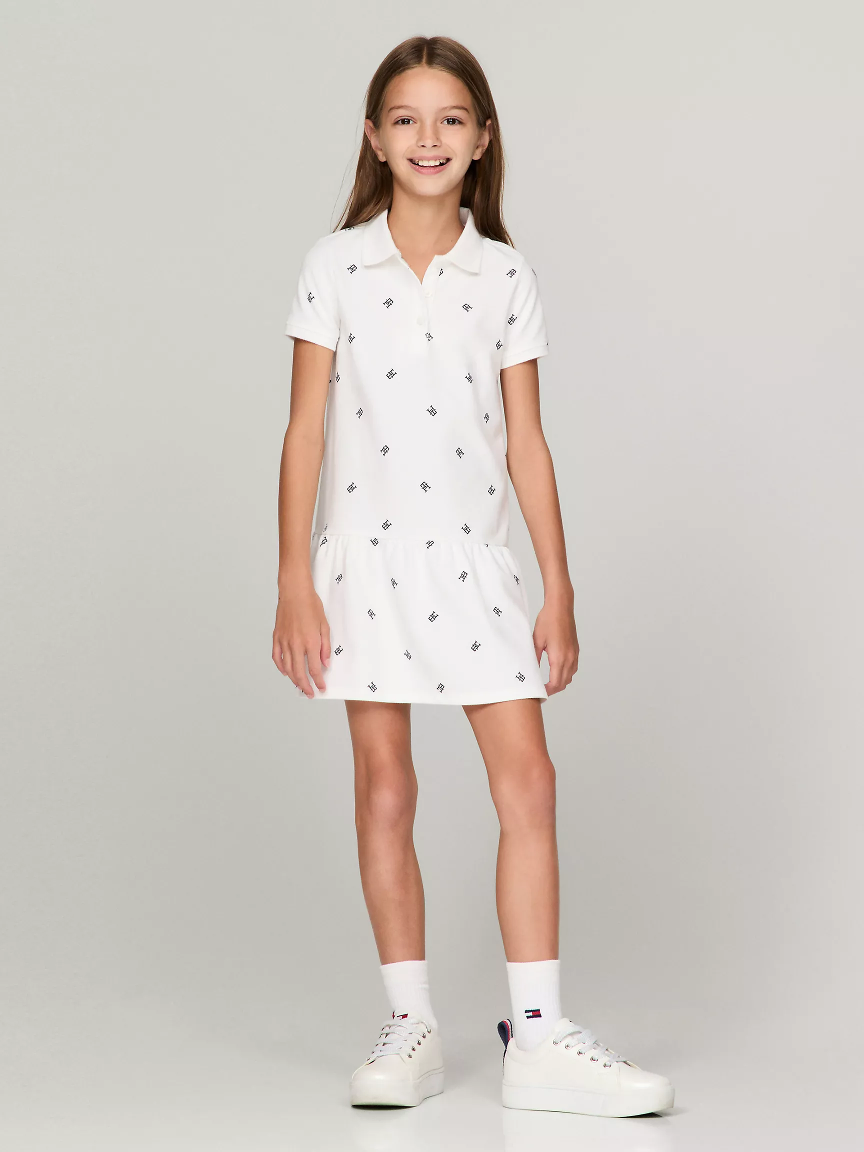 Платье для девочек Tommy Hilfiger, Детское поло-платье с монограммным узором TH