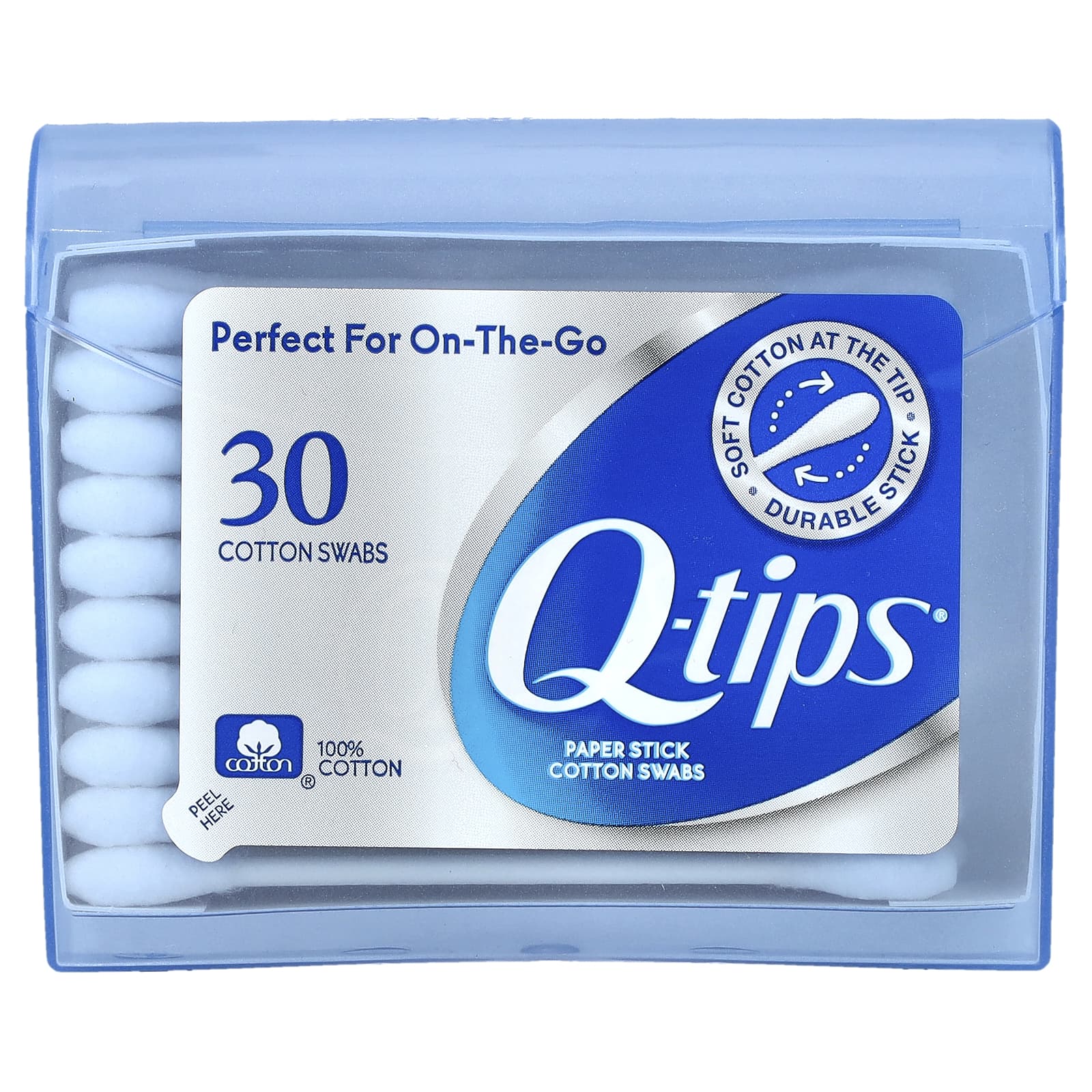 Q-tips, Ватные палочки, On-The-Go, 30 тампонов