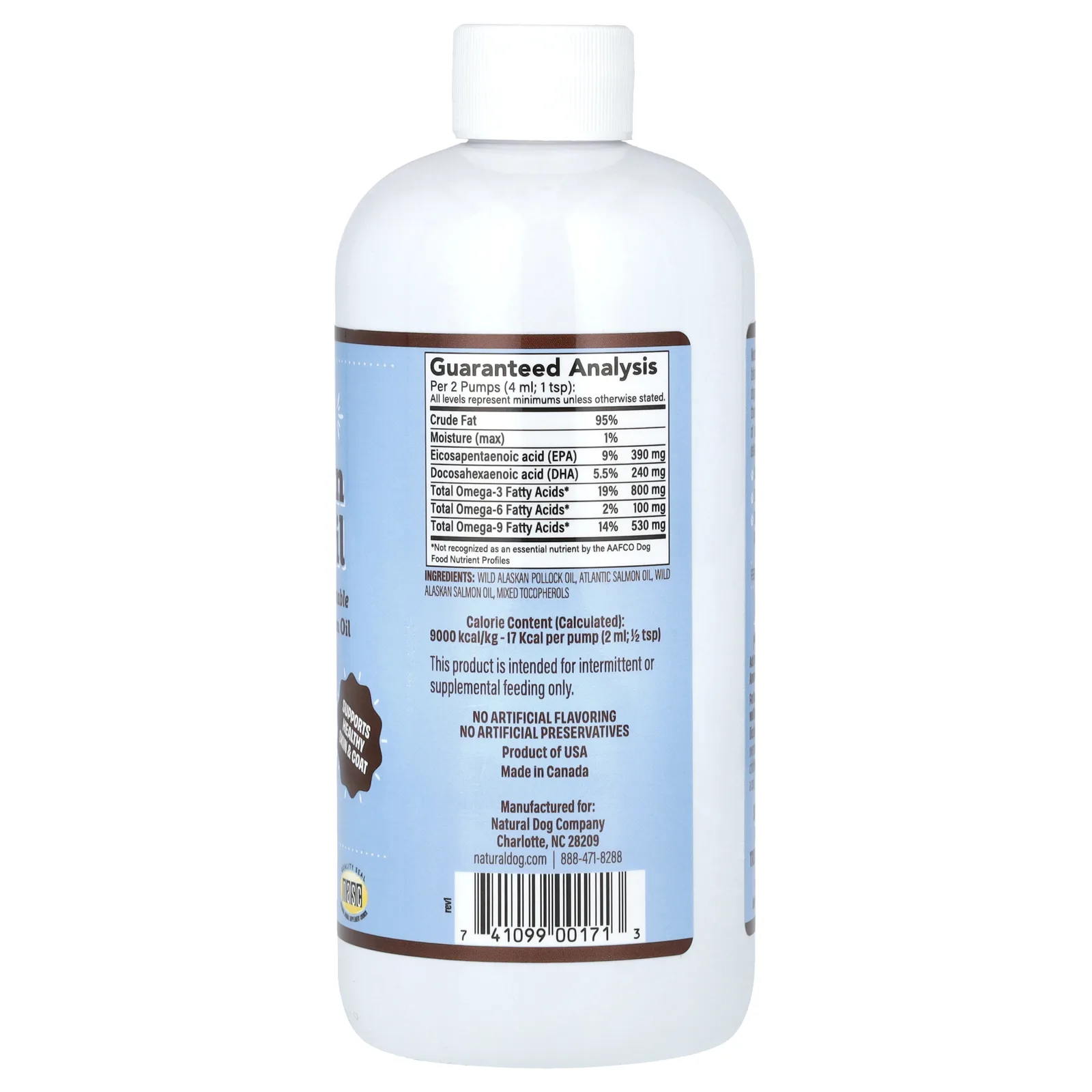 Natural Dog Company, Жир диких аляскинских рыб, для собак, 473 мл (16 жидк. Унций)