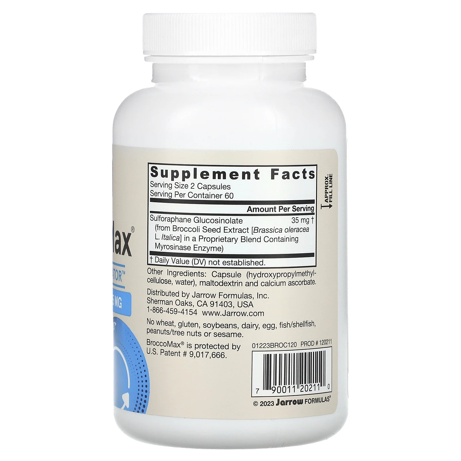 Jarrow Formulas, BroccoMax, веганская добавка, 35 мг, 120 растительных капсул