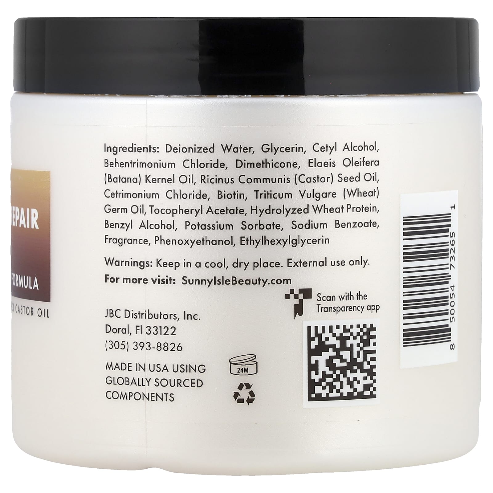 Sunny Isle, Batana, интенсивная восстанавливающая маска, против выпадения волос, 473,17 мл (16 жидк. унций)