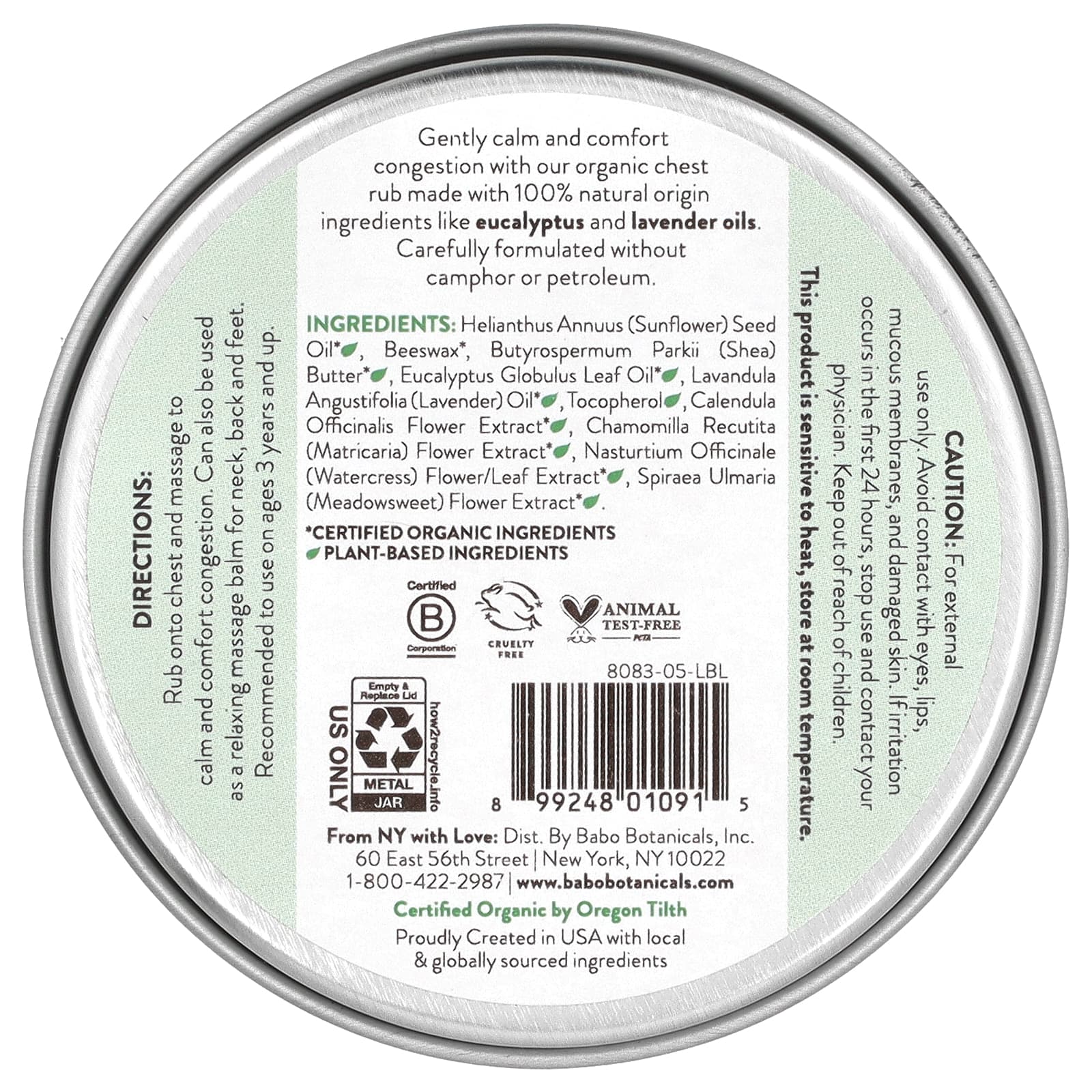 Babo Botanicals, Eucalyptus Remedy, разглаживающее средство для груди, 56 г (2 унции)