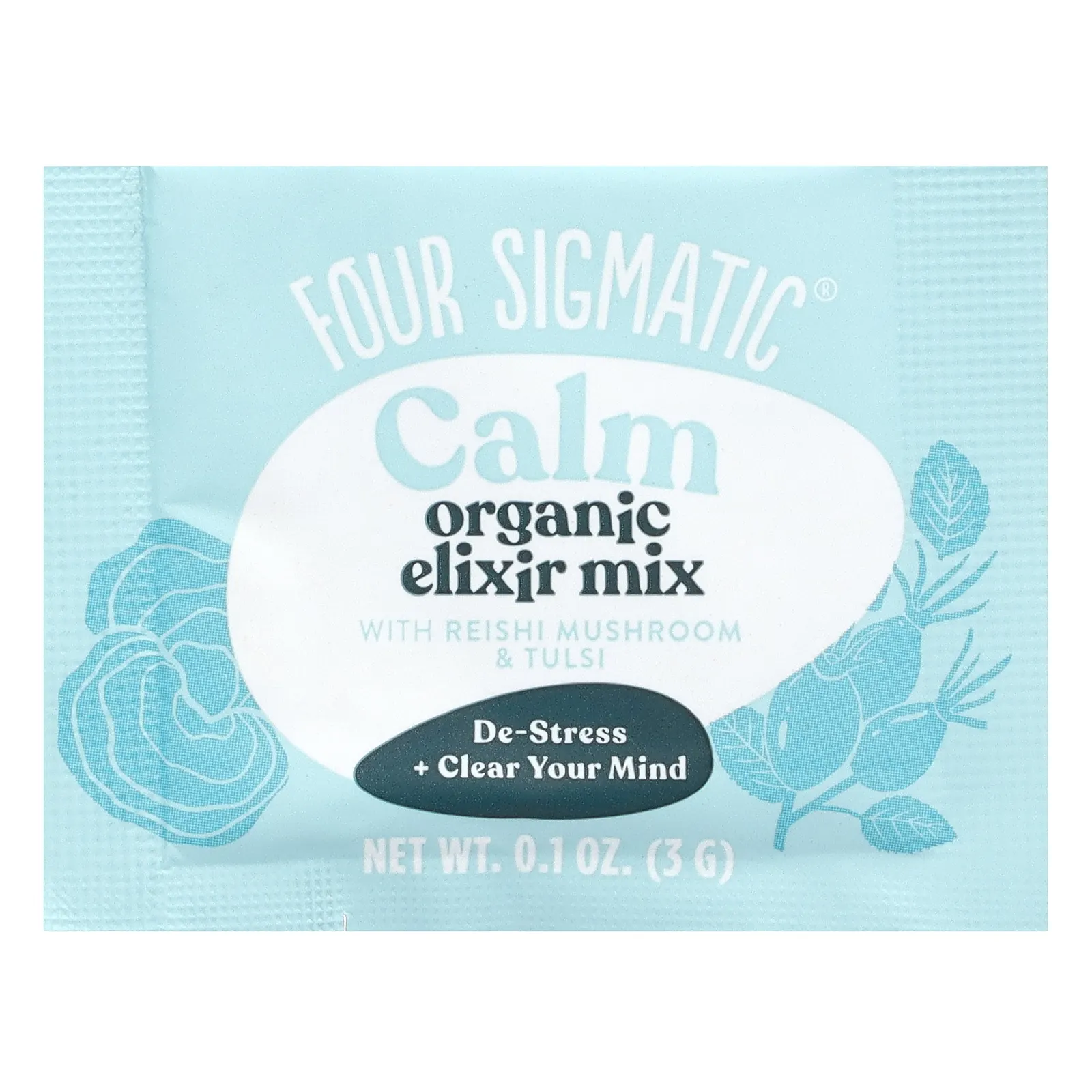 Four Sigmatic, органическая смесь эликсира с грибами рейши и тулси, успокаивающая, без кофеина, 20 пакетиков по 3 г (0,1 унции)