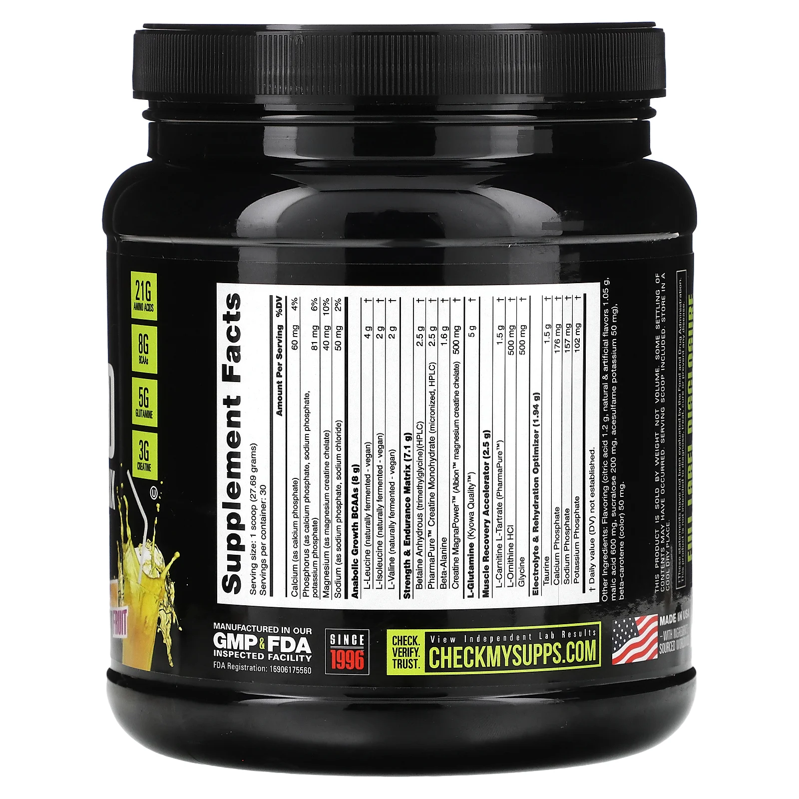 NutraBio, Reload Recovery Matrix, маракуйя, 831 г (1,83 фунта)