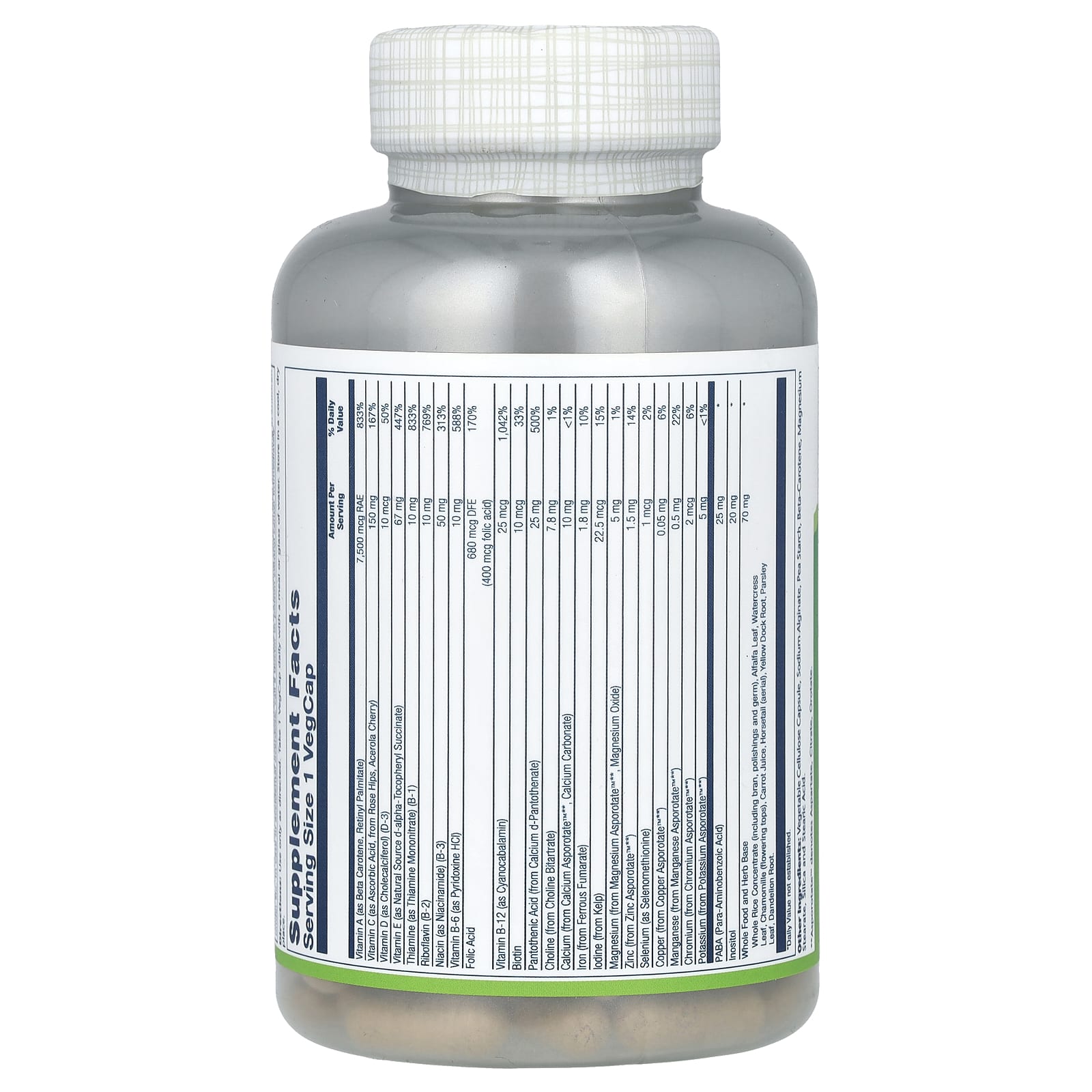 Solaray, Once Daily, Мультивитамины с высокой энергией, 120 вегетарианских капсул