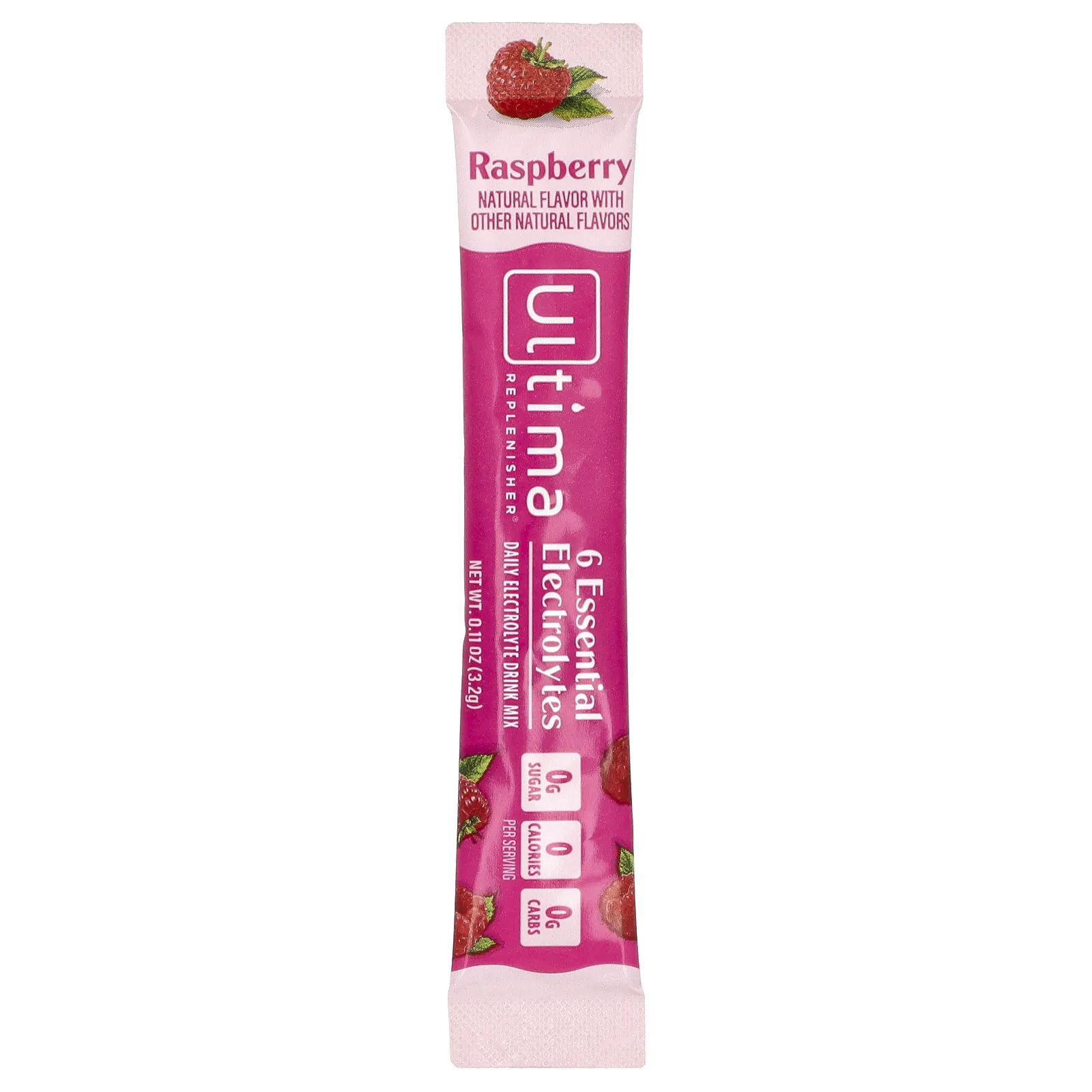Ultima Replenisher, 6 Essential Electrolytes, ежедневная смесь для приготовления электролитов, малина, 10 пакетиков по 3,2 г (0,11 унции)