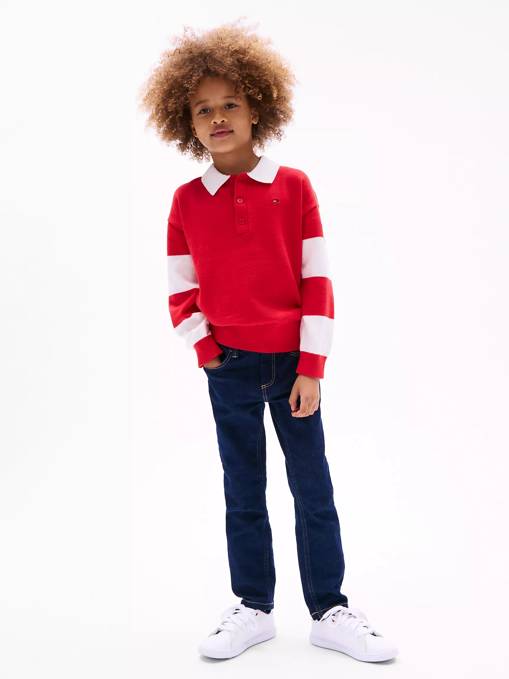 Свитер для мальчика Tommy Hilfiger, Детский свитер в полоску в стиле регби