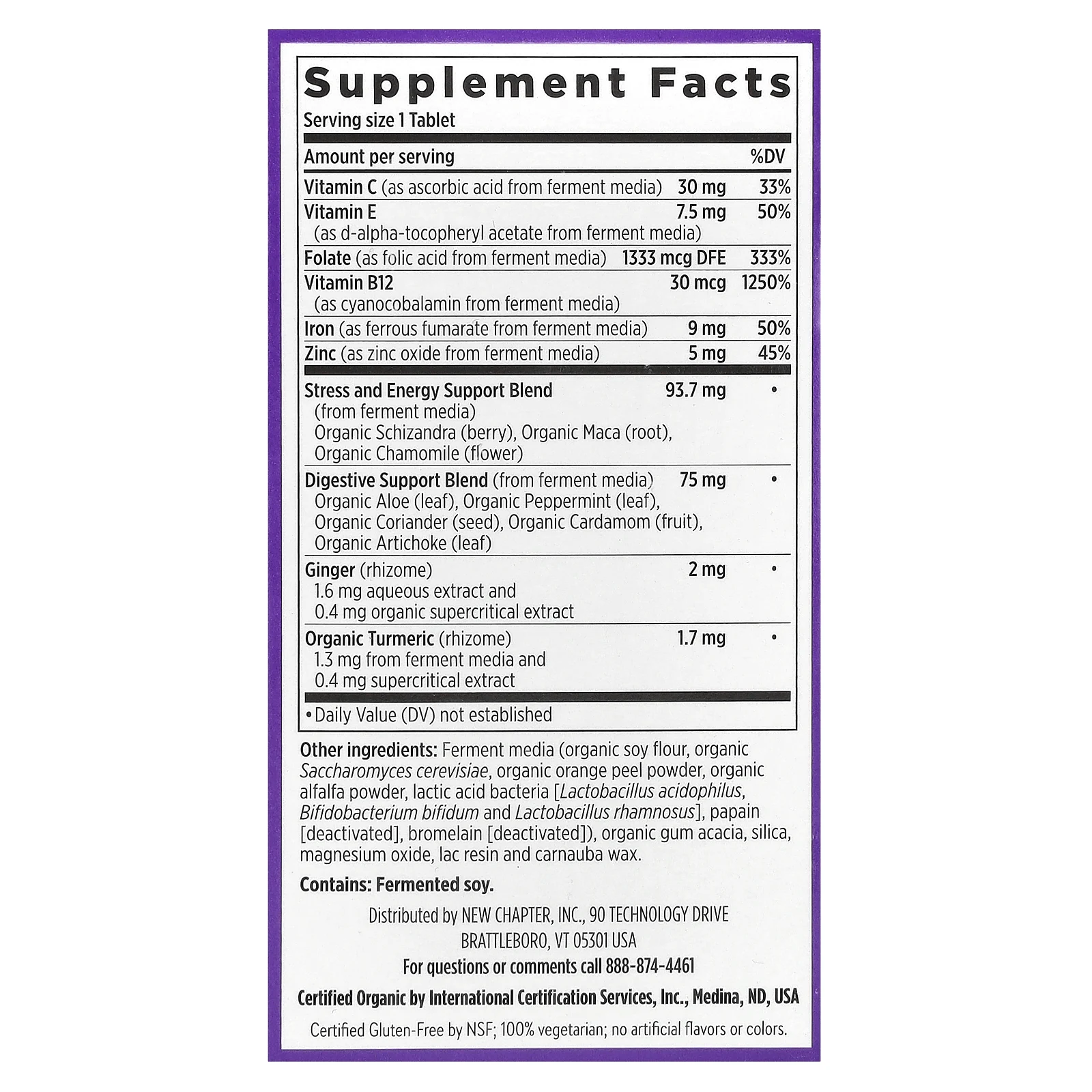 New Chapter, комплекс ферментированного железа, 60 вегетарианских таблеток