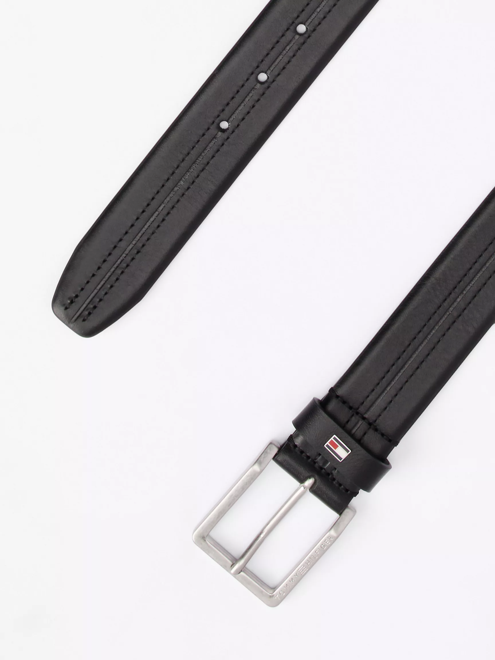 Мужской ремень Tommy Hilfiger, Кожаный ремень с вышитым логотипом Tommy