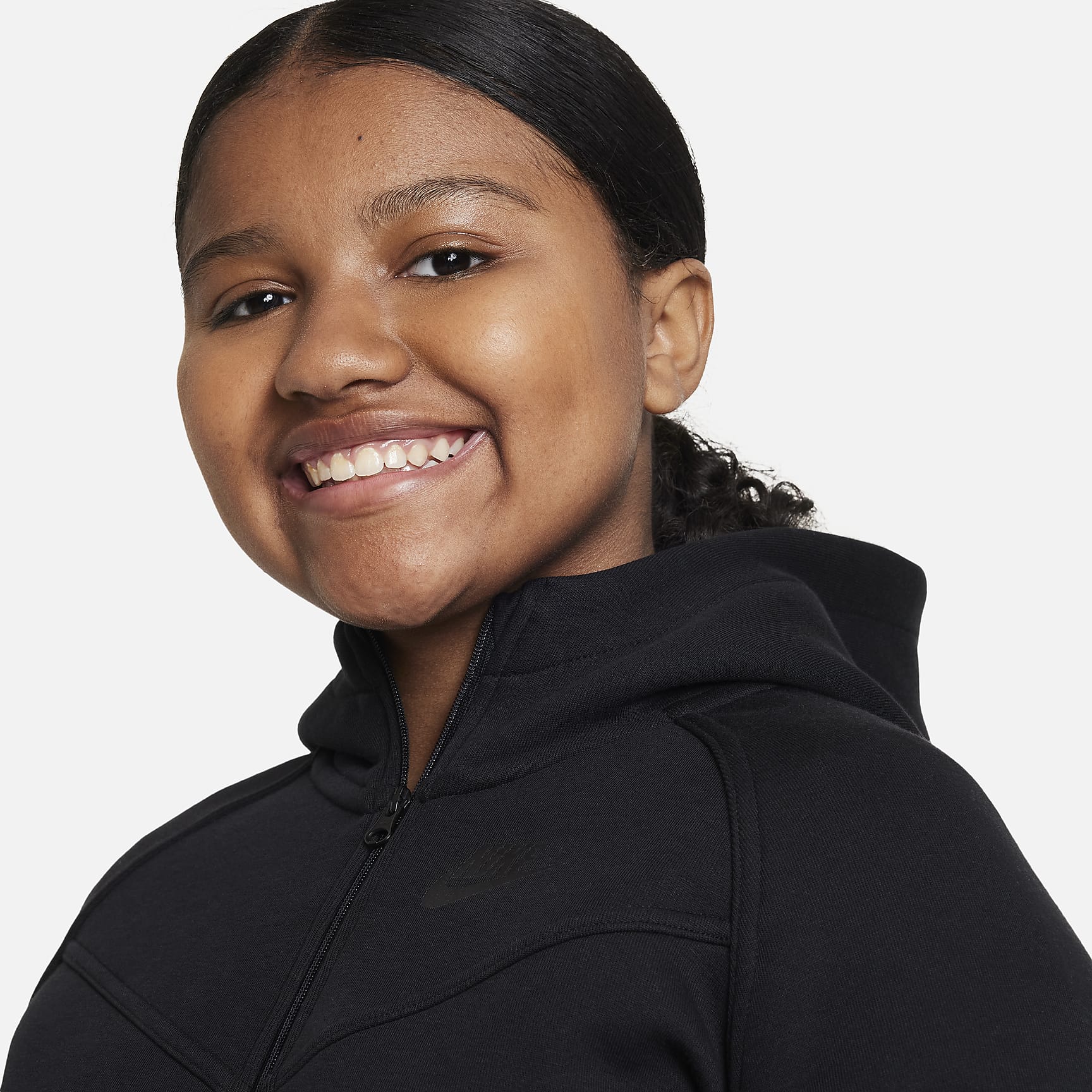 Nike Sportswear Tech Fleece Big Kids' (Girls') Full-Zip Hoodie (Extended Size)
