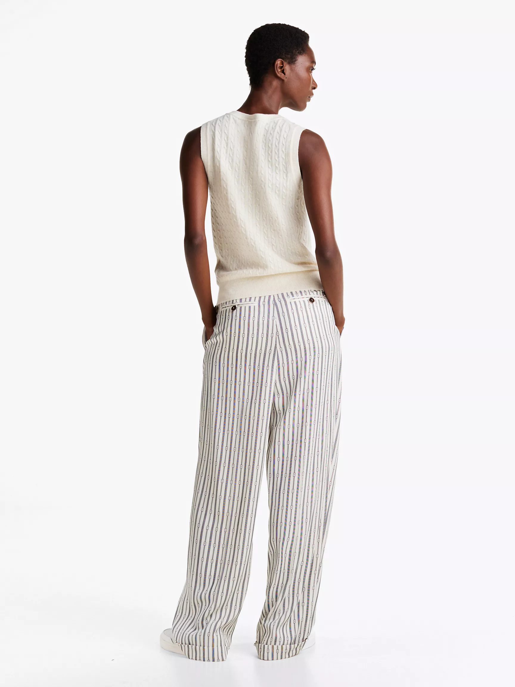 Женский свитер Tommy Hilfiger, Укороченный вязаный топ из шерстяной смеси с узором "косы"