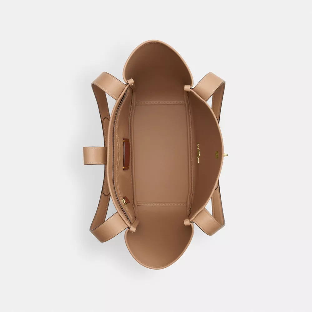 Сумка COACH Hadley Turnlock Tote Bag With Signature Canvas