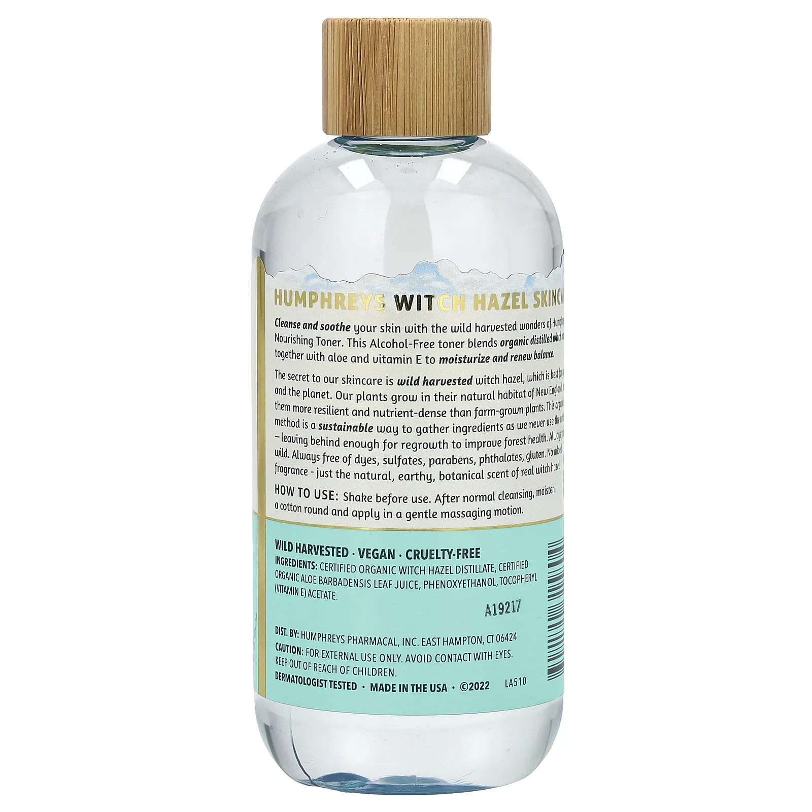 Humphreys, Witch Hazel, тоник без спирта с алоэ, питательный, 236 мл (8 жидк. Унций)