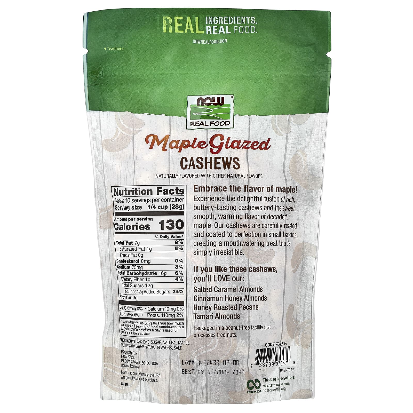 NOW Foods, кешью в кленовом сиропе, 284 г (10 унций)