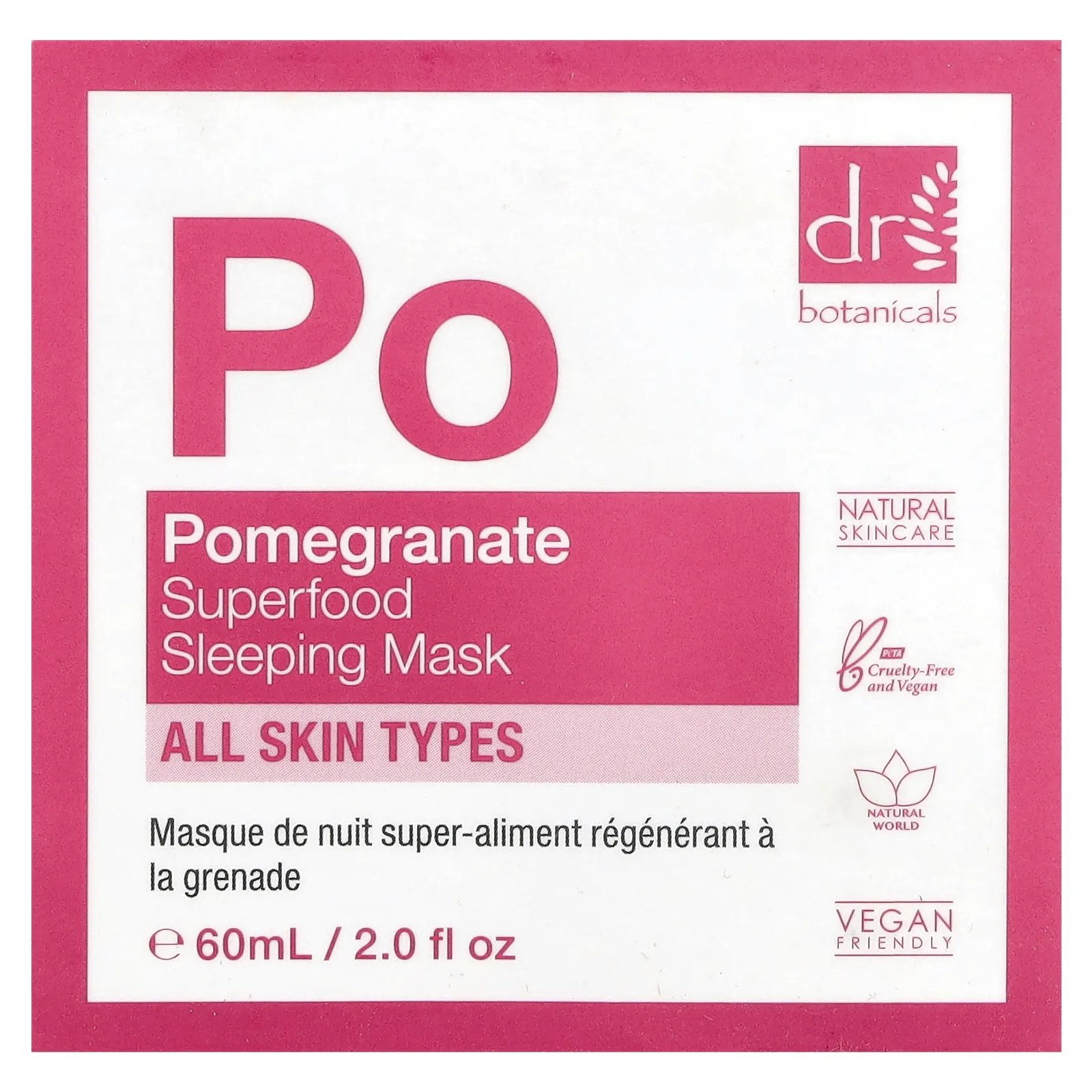 Dr. Botanicals, Superfood Sleeping Beauty Mask, гранат, 60 мл (2 жидк. унц.)