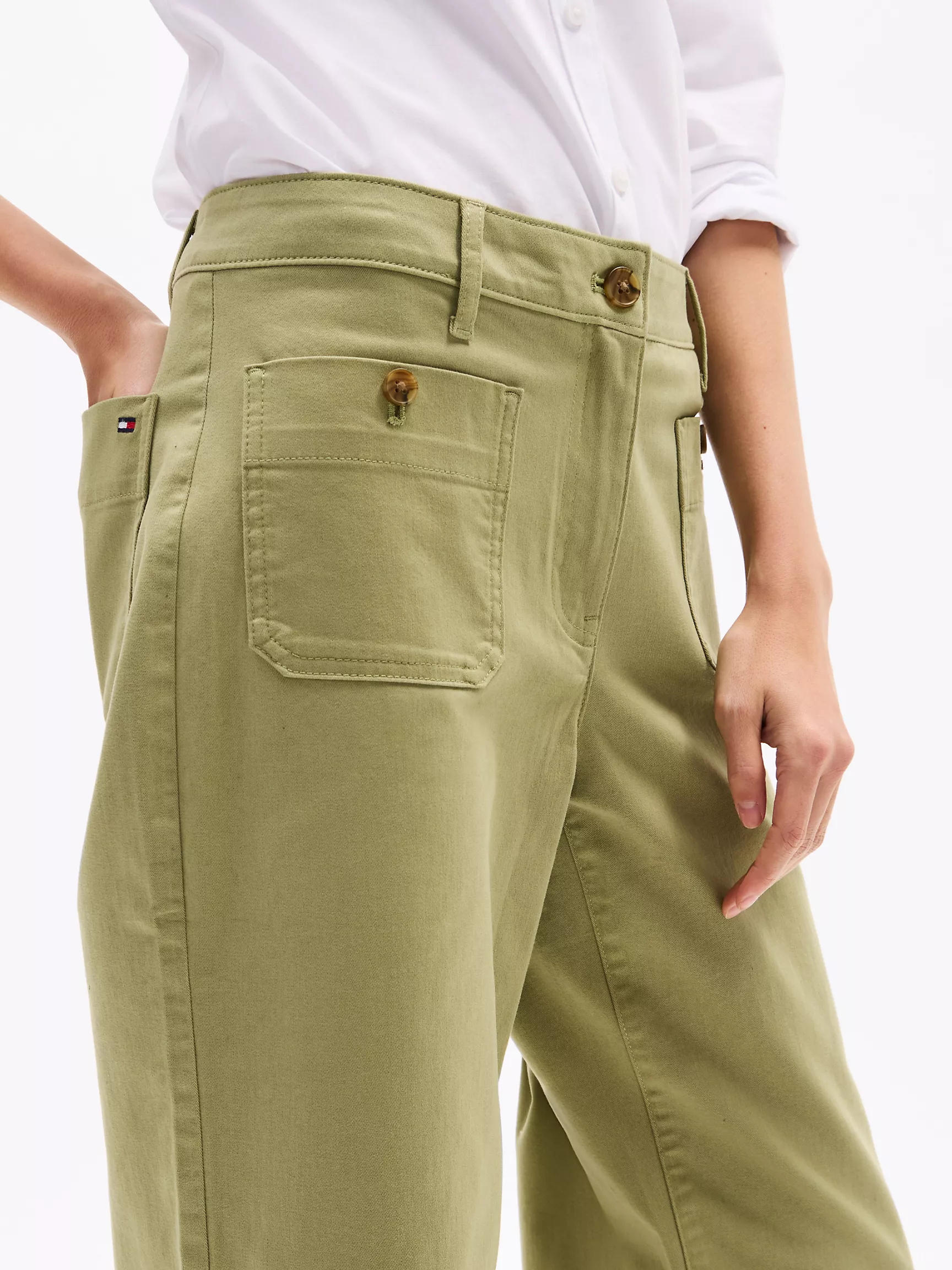 Женские брюки Tommy Hilfiger, Брюки чинос с широкими штанинами и накладными карманами