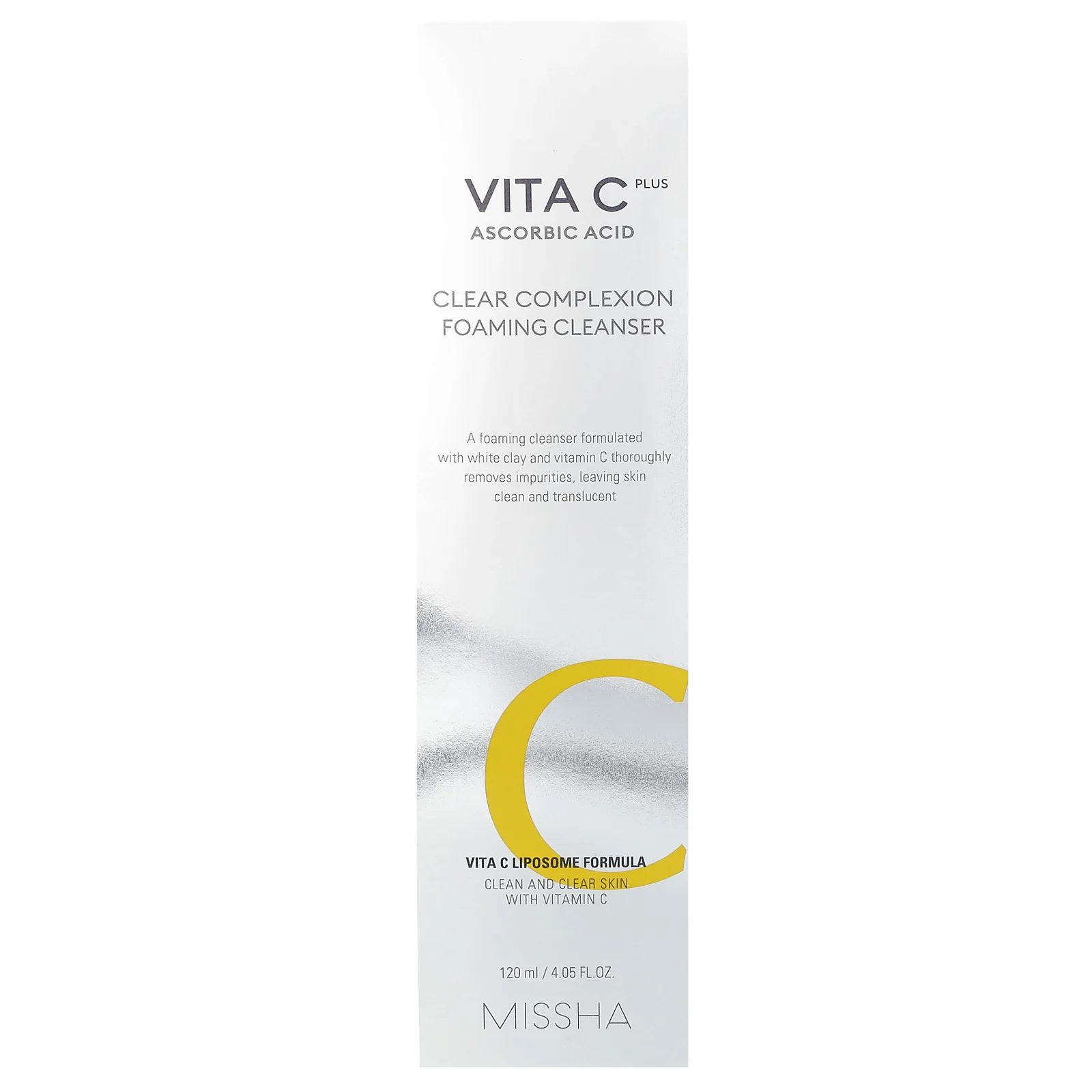 Missha, Vita C Plus Ascorbic Acid, Очищающая пенка для чистки лица, 4,05 жидких унций (120 мл)