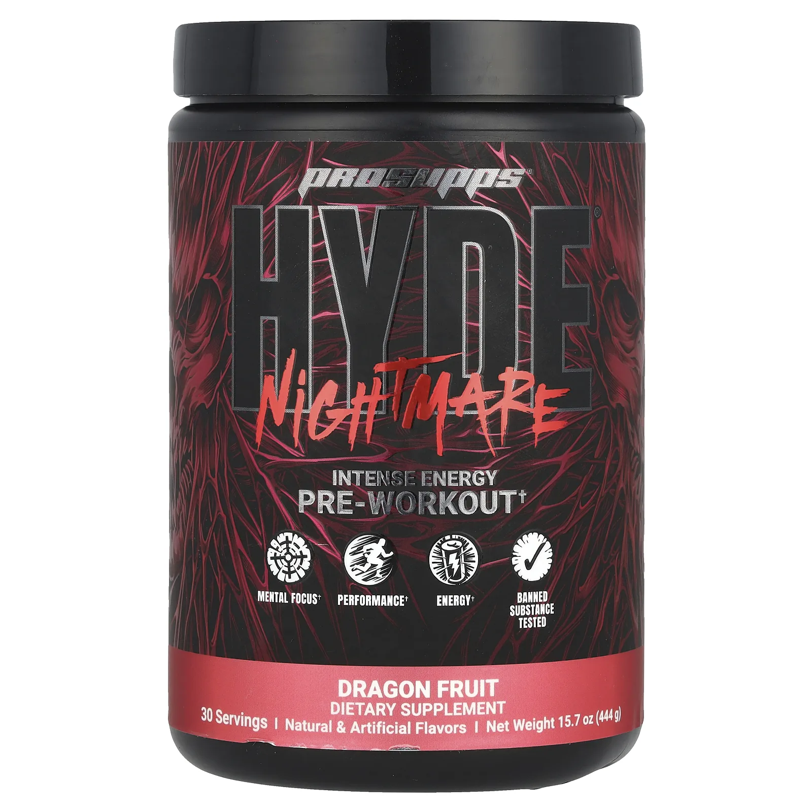 ProSupps, HYDE® Nightmare, интенсивная энергия перед тренировкой, плод дракона, 444 г (15,7 унции)