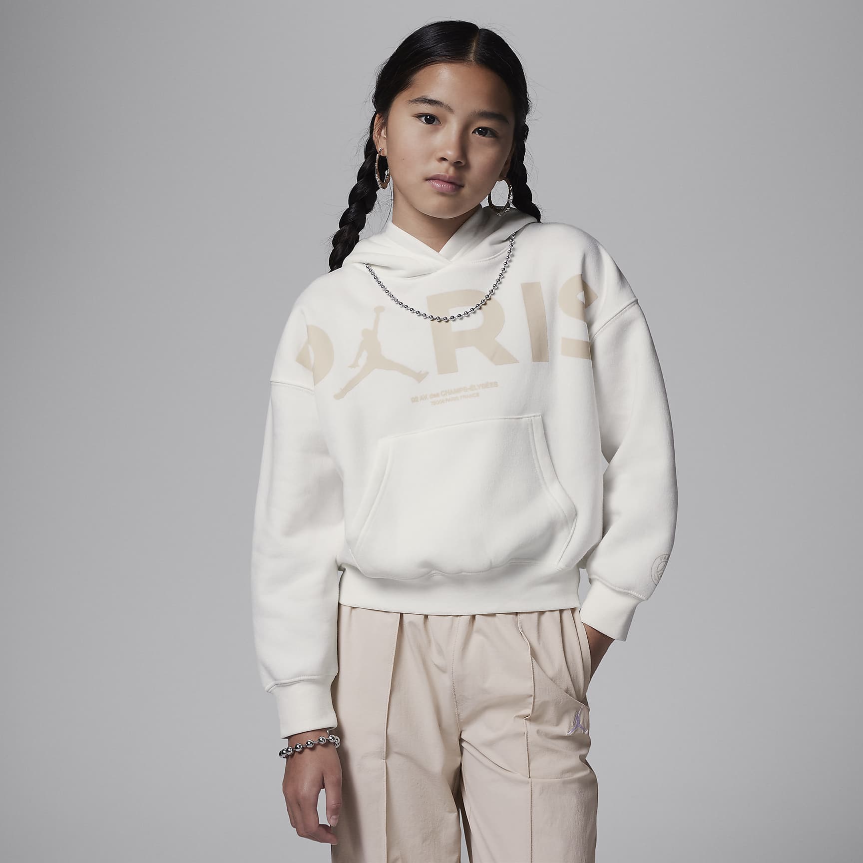 Jordan Paris Saint-Germain Big Kids' Brooklyn Fleece Graphic Pullover Hoodie