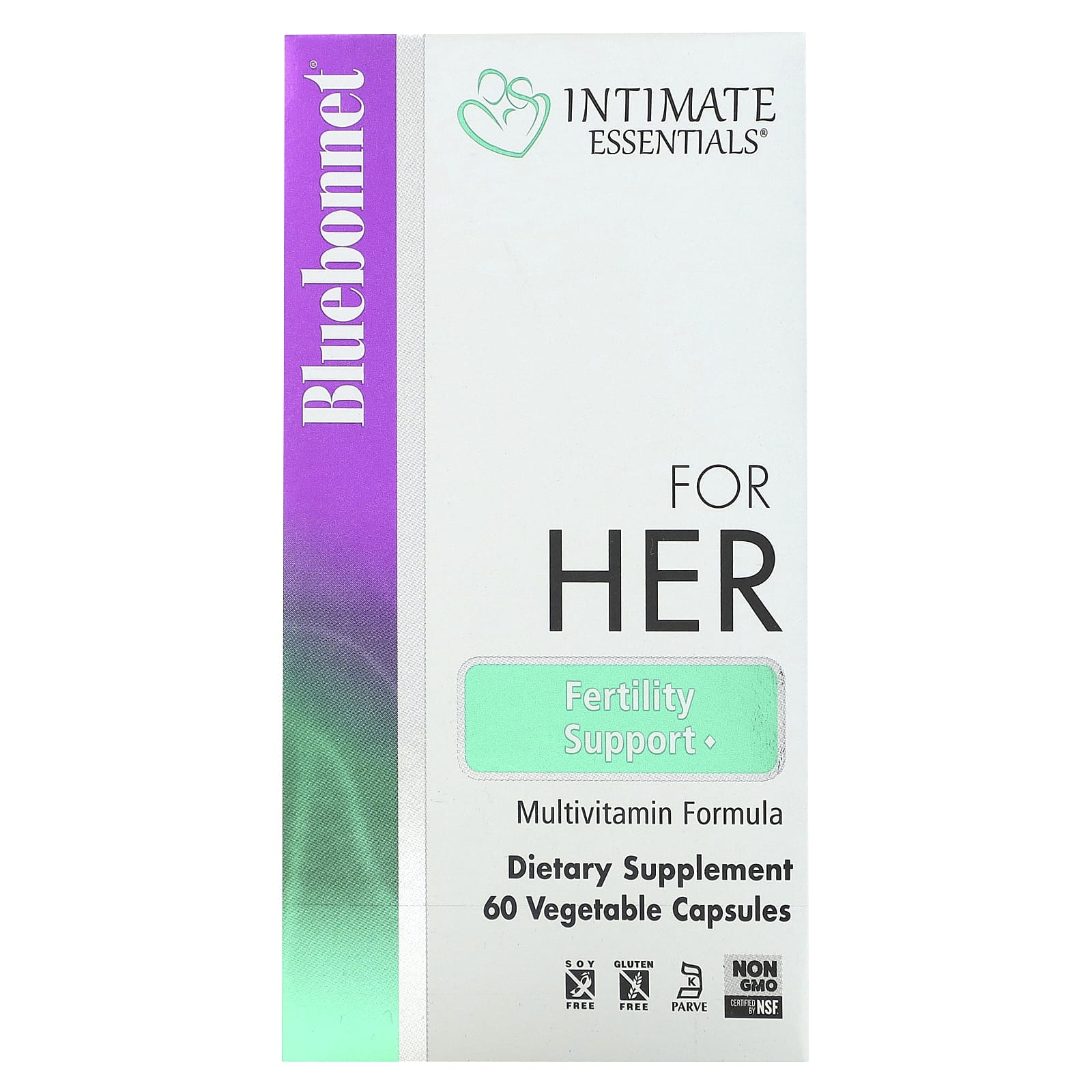 Bluebonnet Nutrition, Intimate Essentials, для нее, поддержка фертильности, 60 растительных капсул